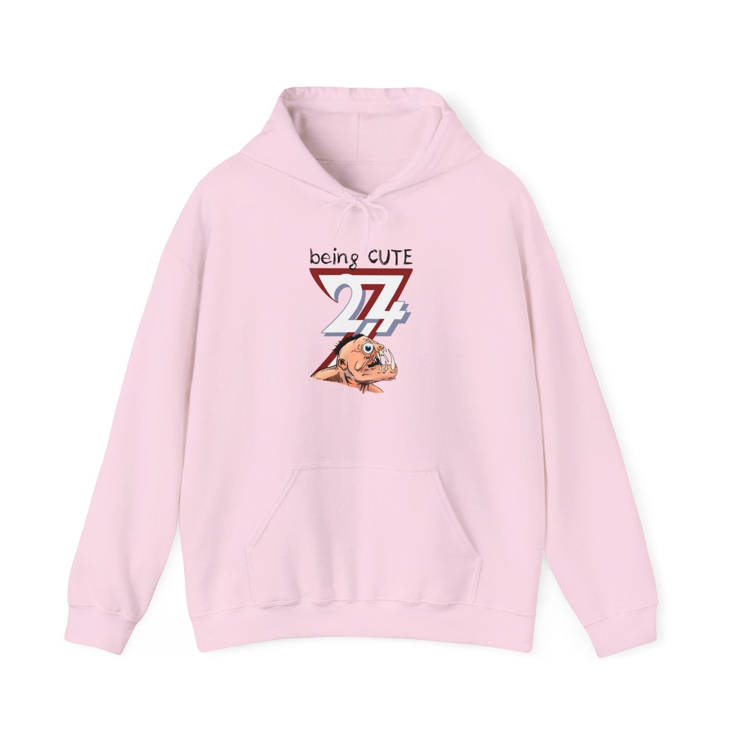 Unique Design Being Cute Funny Hoodie light pink