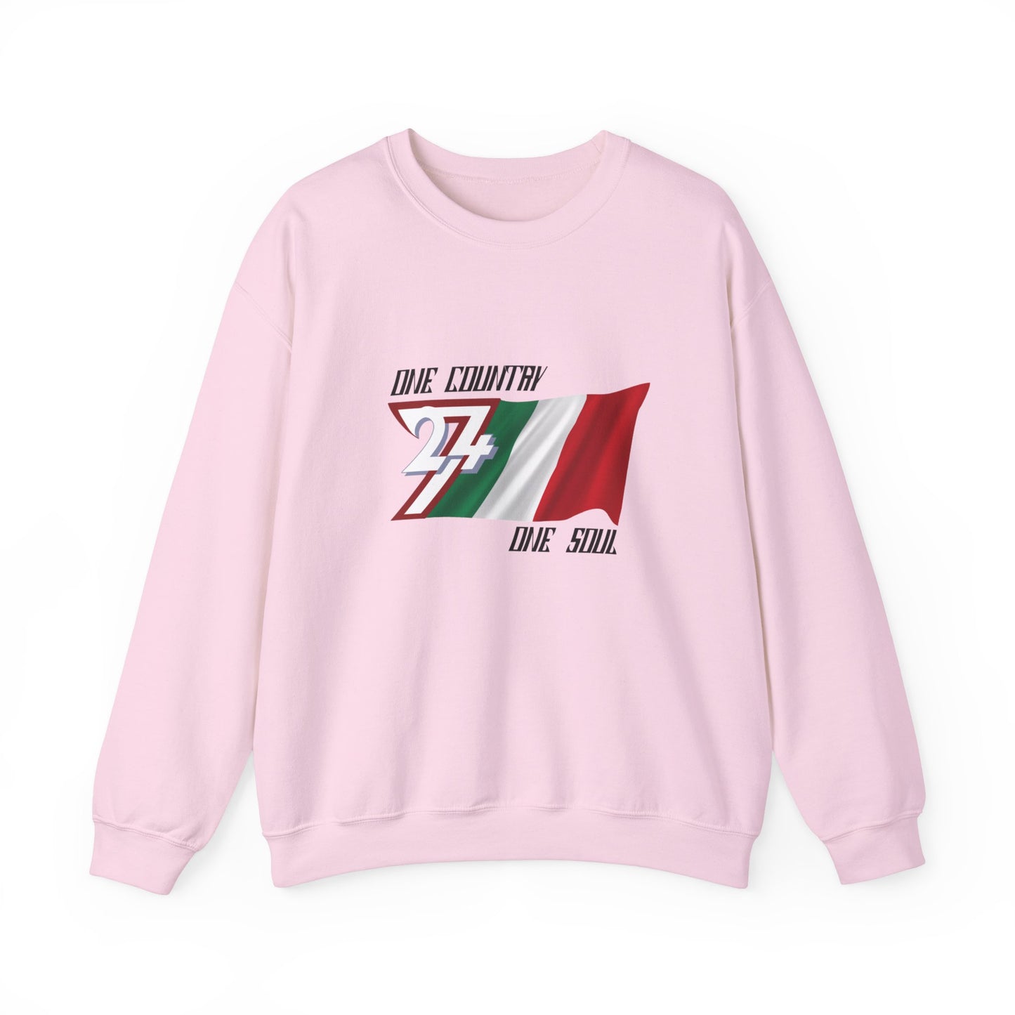 Unique Design Italy Flag sweatshirt light pink