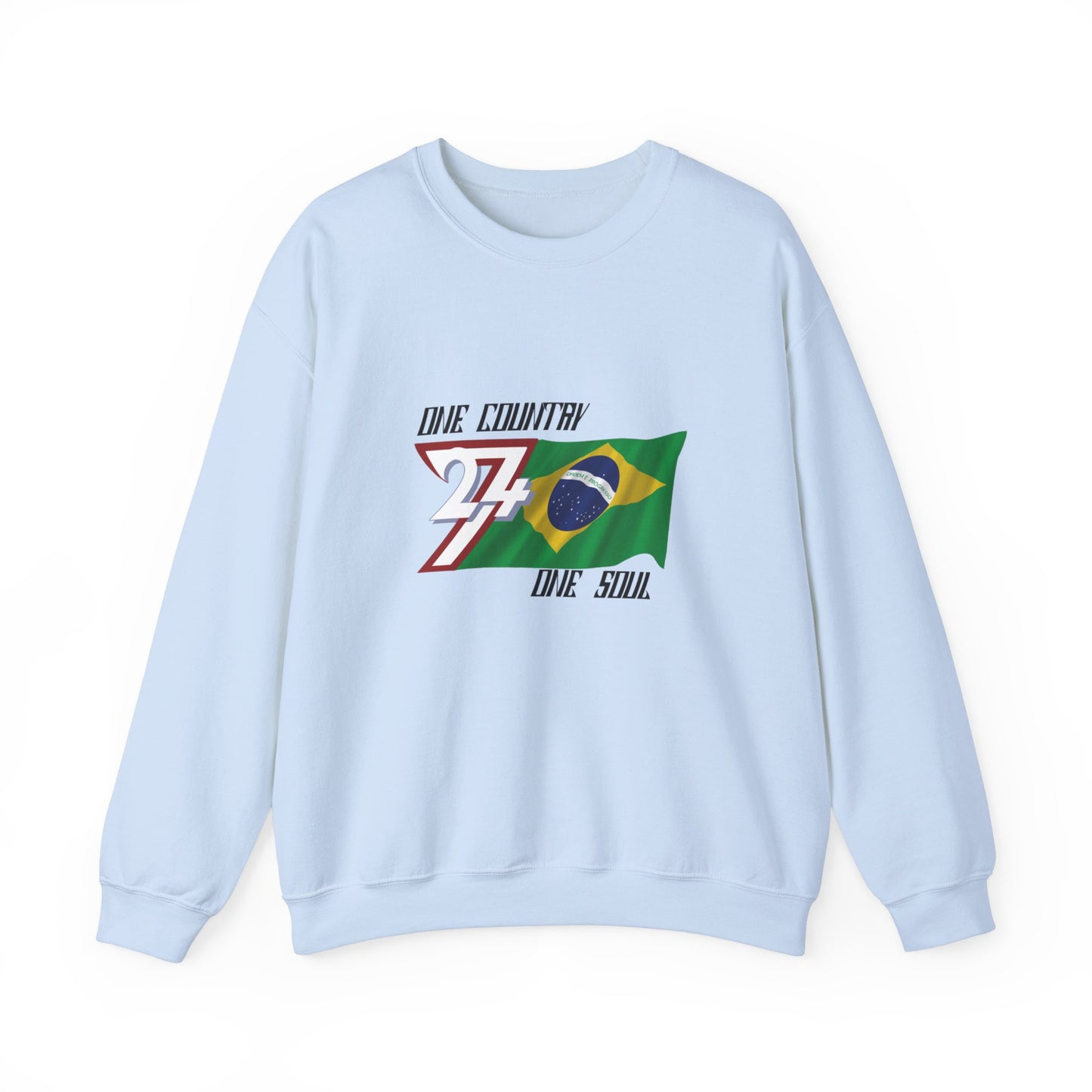 Unique Design Brazil Flag sweatshirt light blue