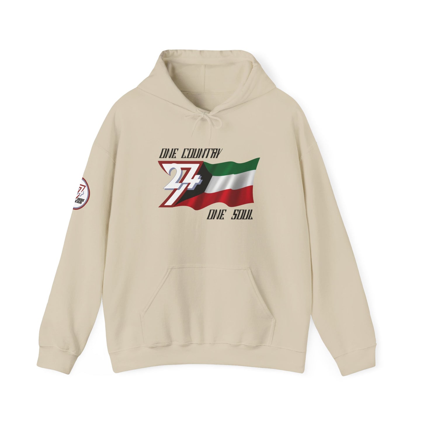 Unique Design 24/7 Kuwait Flag Printed Unisex custom Hoodie sand