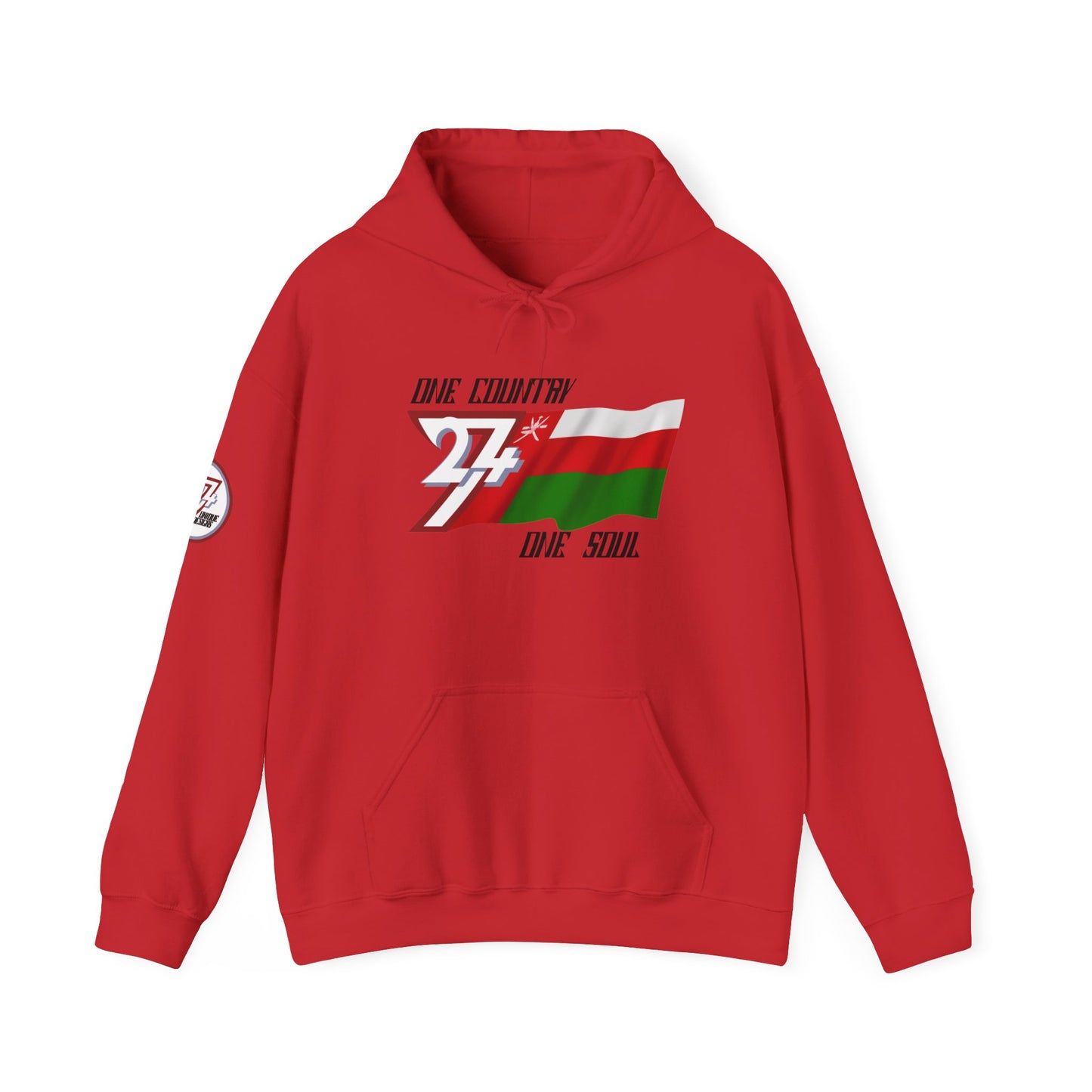 Unique Design 24/7 Oman Flag Printed Unisex custom Hoodie red