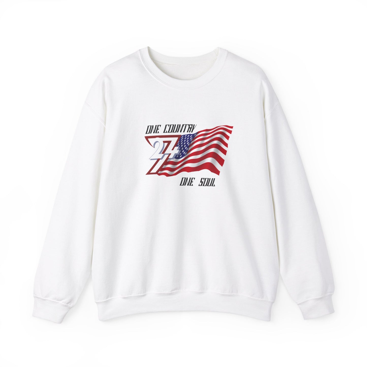 Unique Design USA Flag sweatshirt white