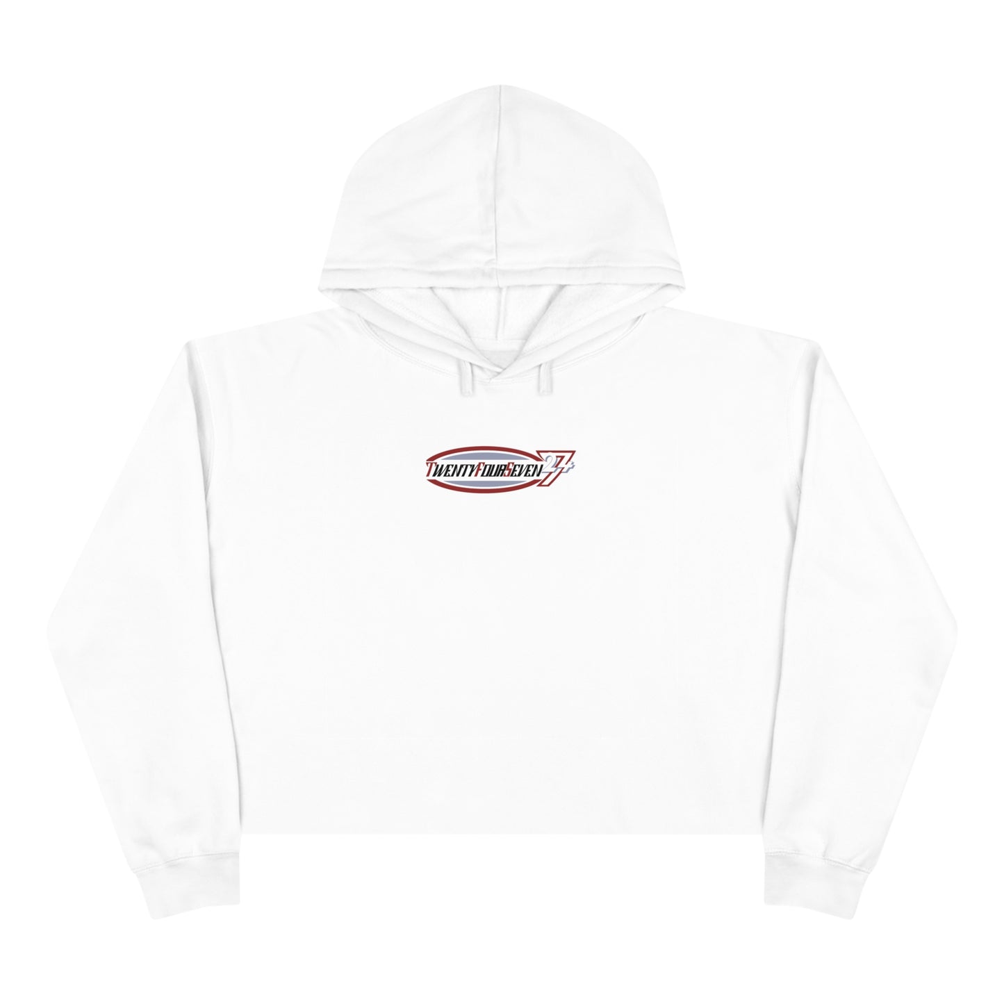 Unique Design twentyfourseven logo women's crop hoodie white