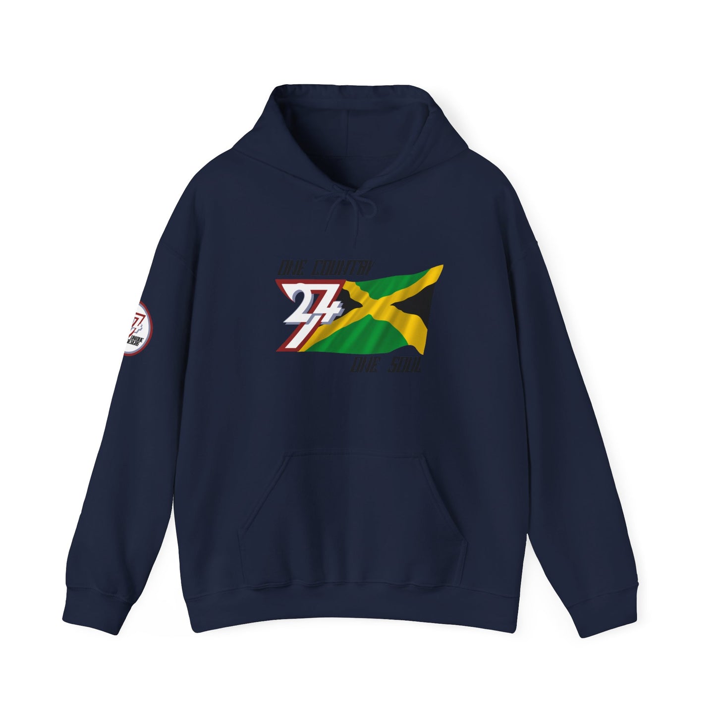 Unique Design 24/7 Jamaica Flag Printed Unisex custom Hoodie navy