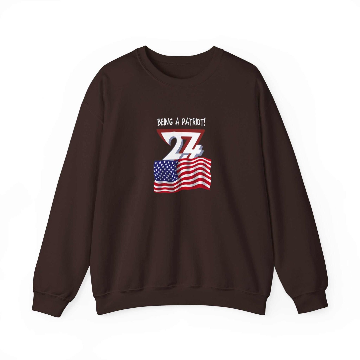 Unique Design US Patriot Heavy Blend™ Crewneck Sweatshirt dark chocolate