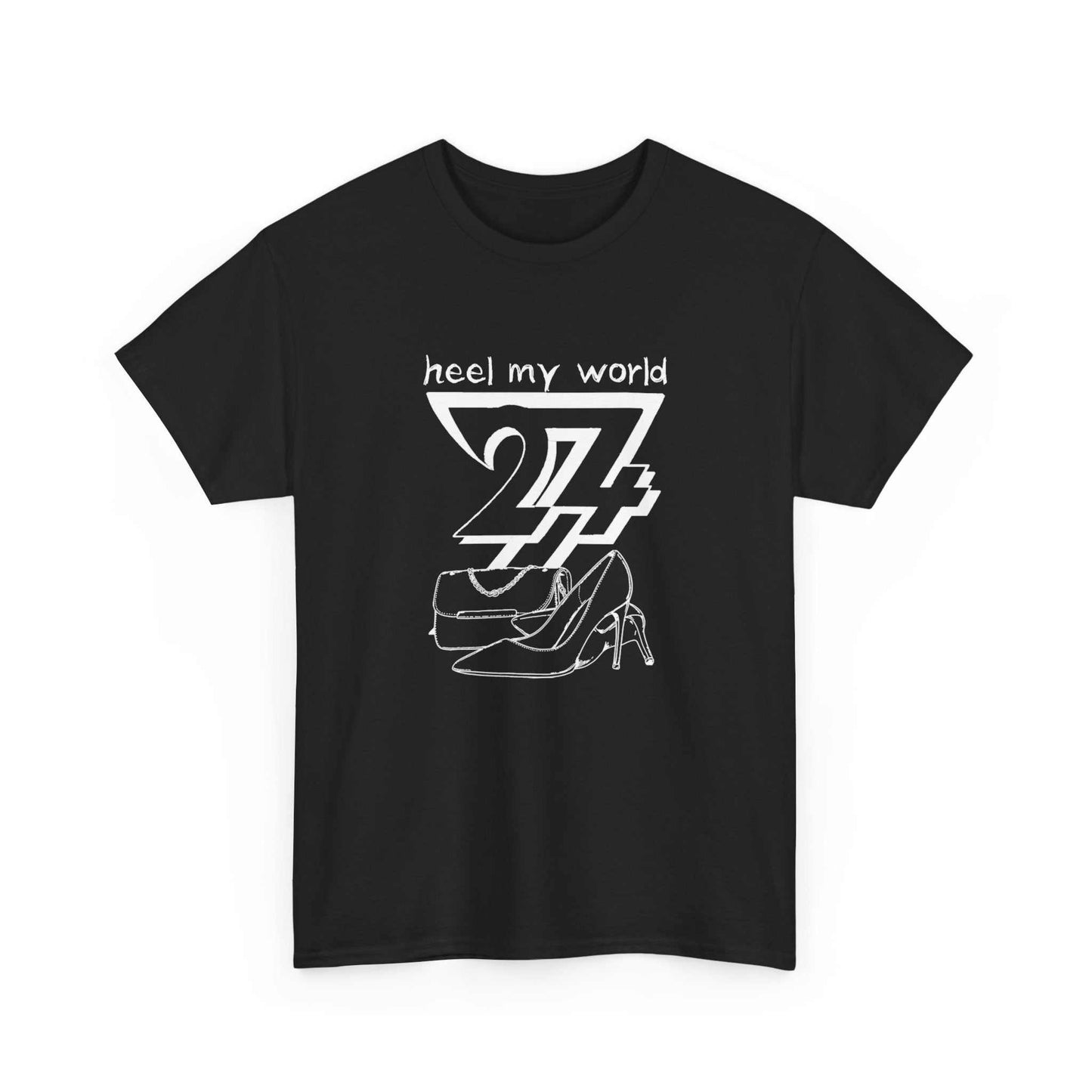 Art T-shirt: Heel my World printed T-shirt black