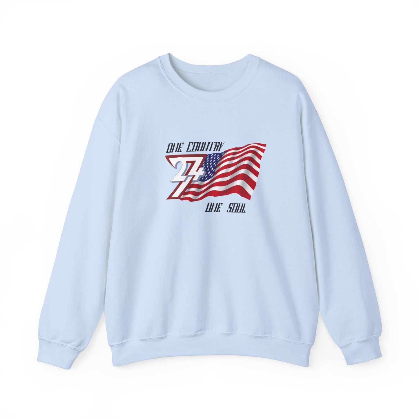 Unique Design USA Flag sweatshirt light blue