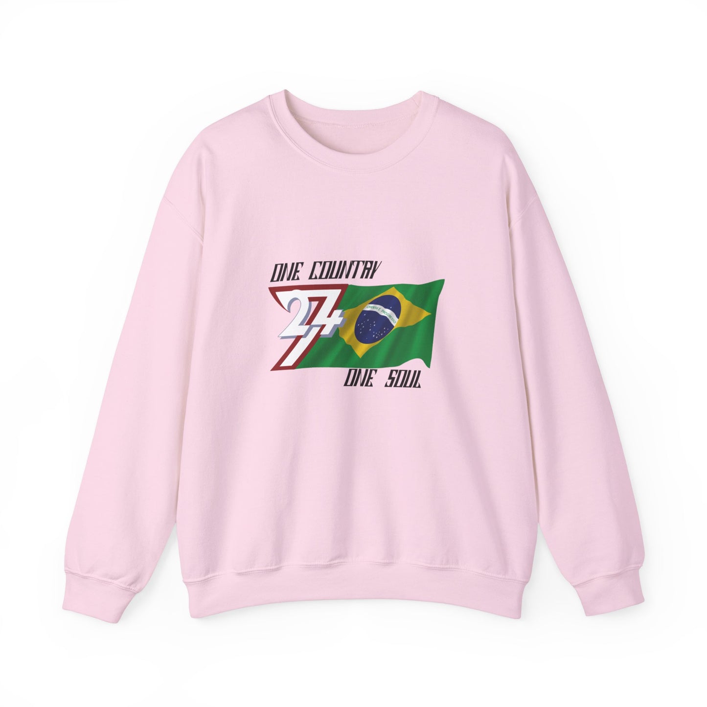 Unique Design Brazil Flag sweatshirt light pink