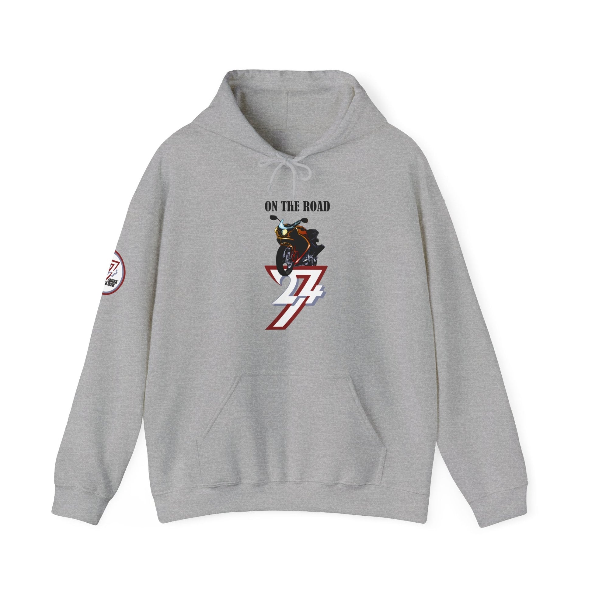 Unique Design On The Road Bike Hoodie sports grey