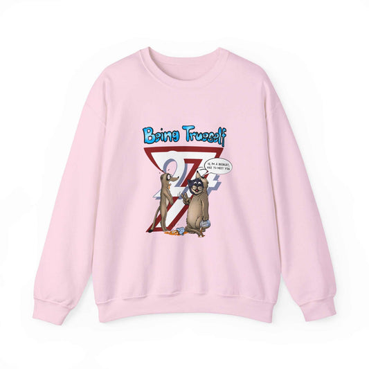 Unique Design Being True-self Heavy Blend™ Crewneck Sweatshirt light pink