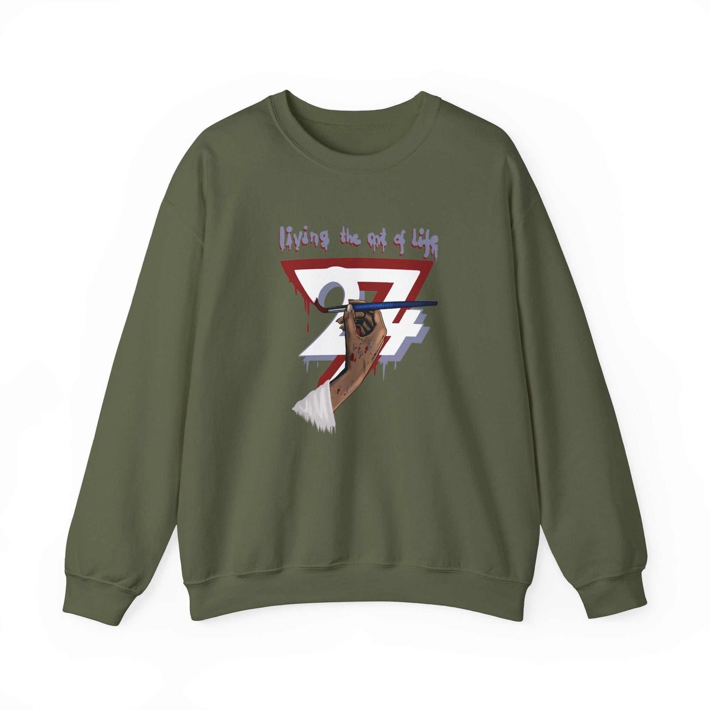 Unique Design The Art of Life Heavy Blend™ Crewneck Sweatshirt military green