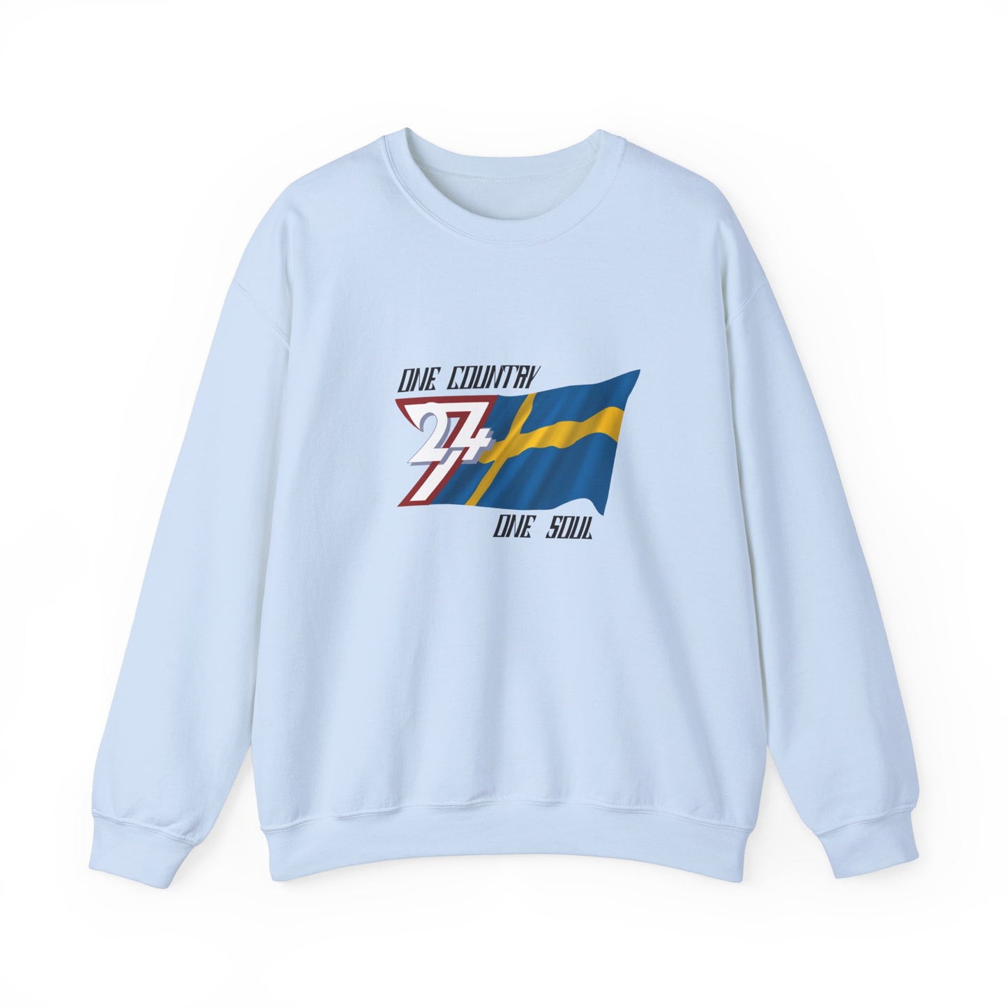 Unique Design Sweden Flag sweatshirt light blue