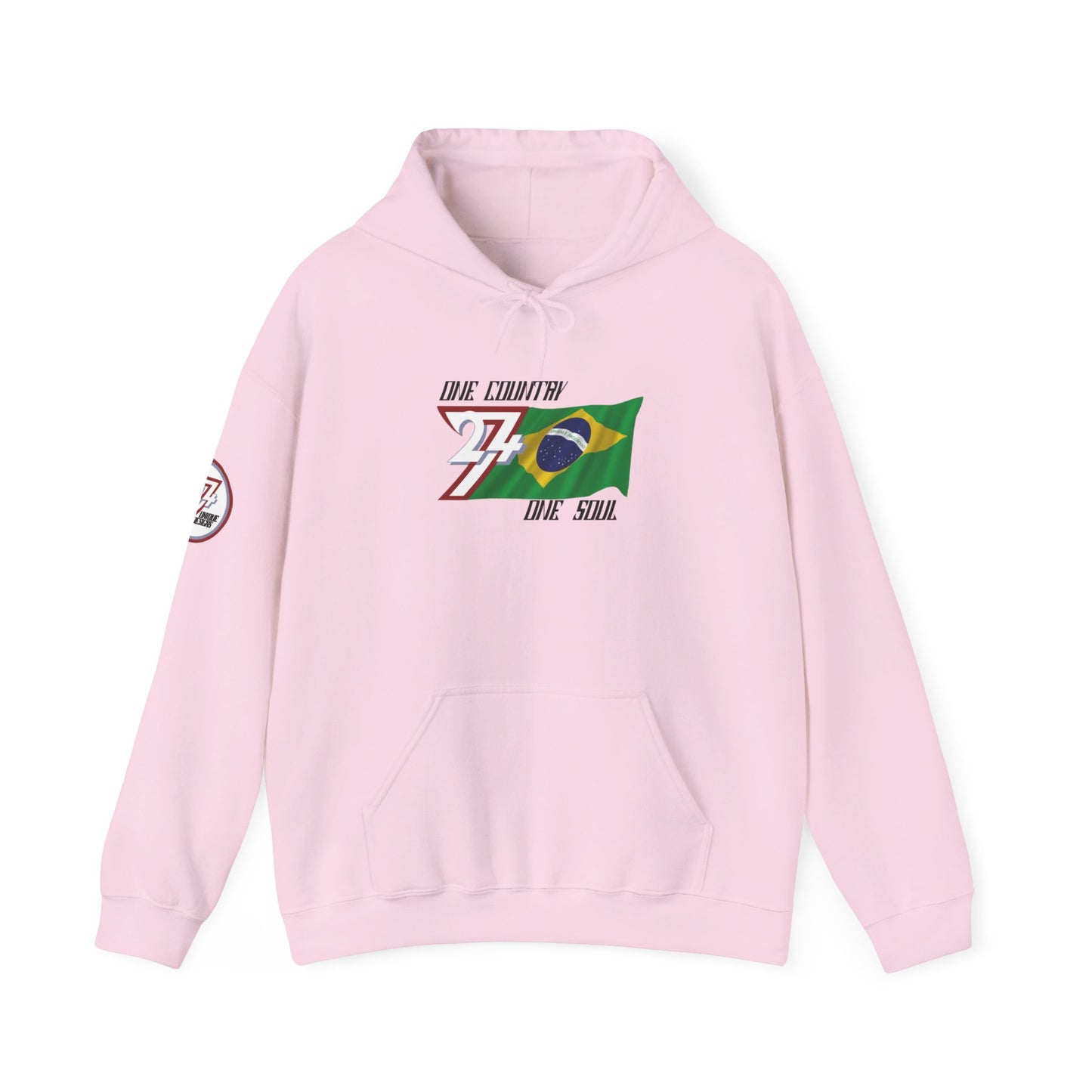 Unique Design Brazil Flag custom hoodie light pink