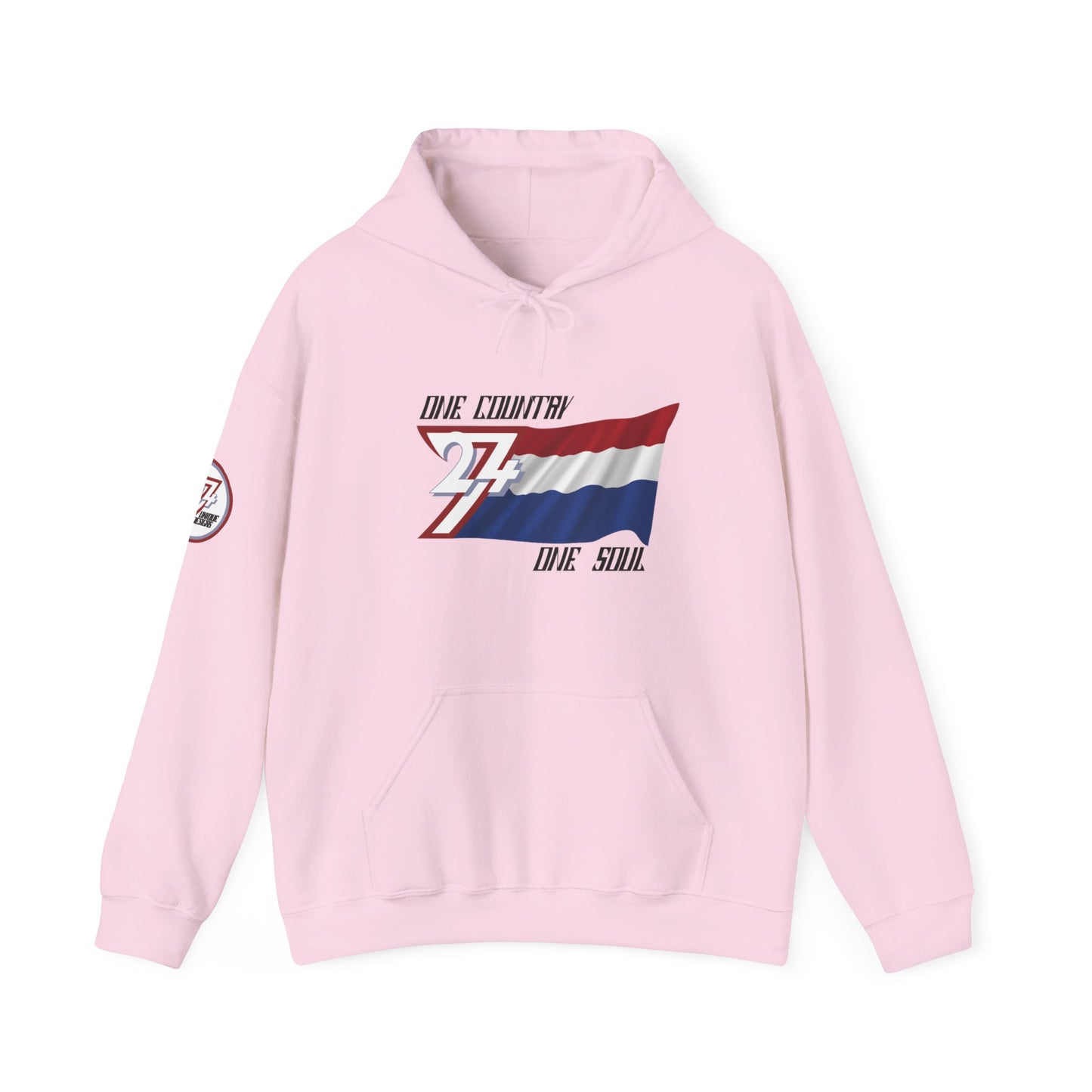 Unique Design 24/7 Netherlands Flag Printed Unisex custom Hoodie light pink