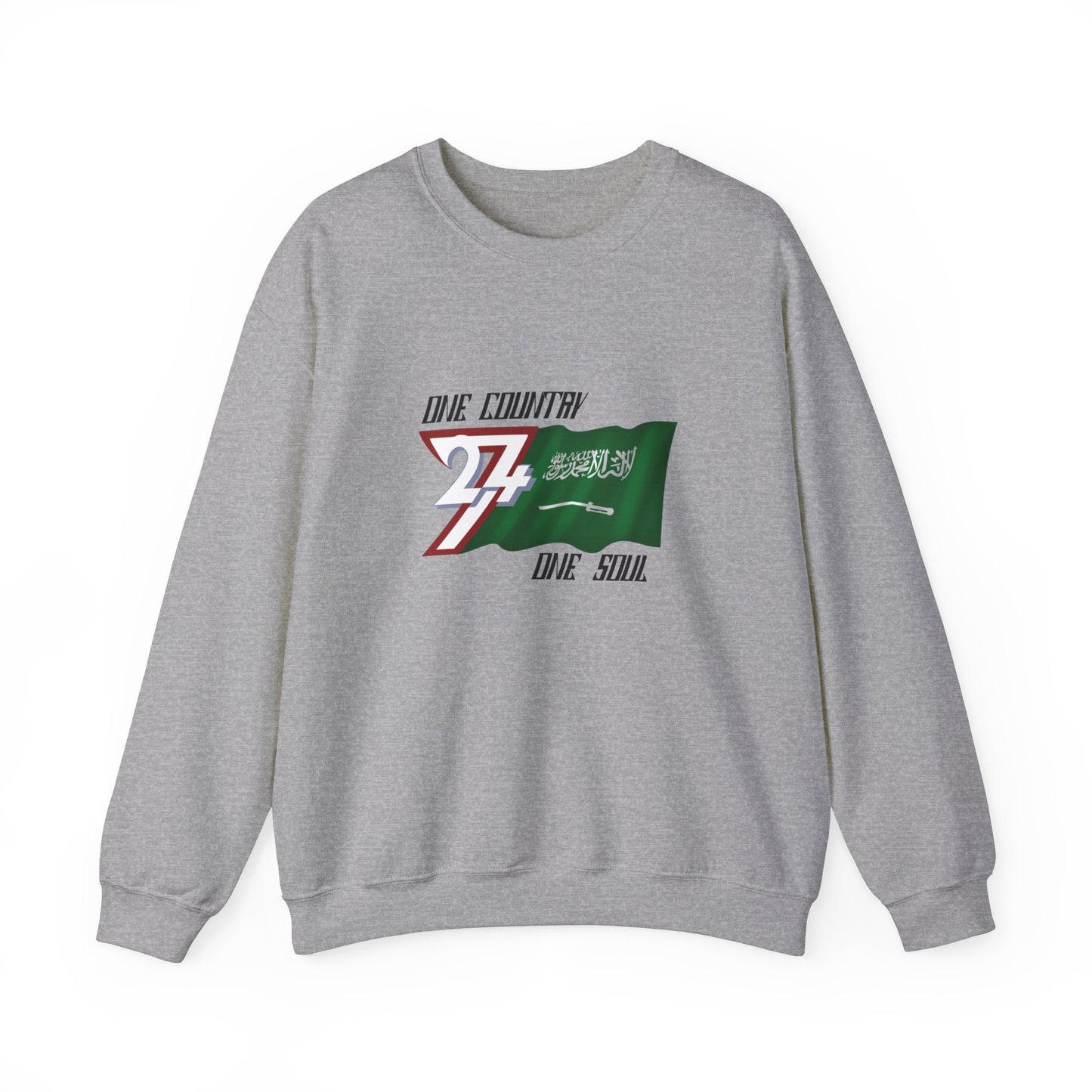 Unique Design 24/7 Saudi Arabia Flag sweatshirt sport grey