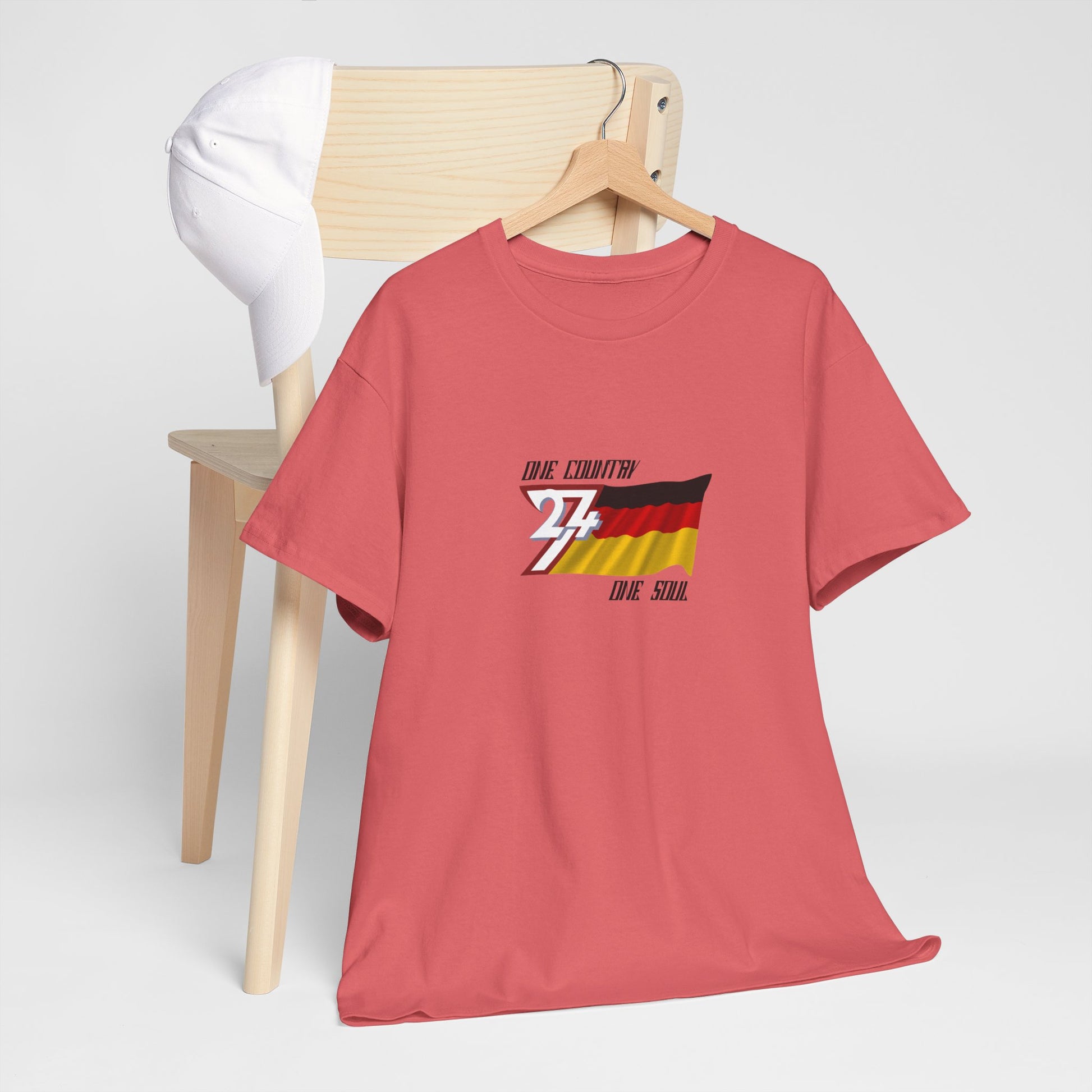 Unique Design Germany Flag Printed custom T-shirt coral silk