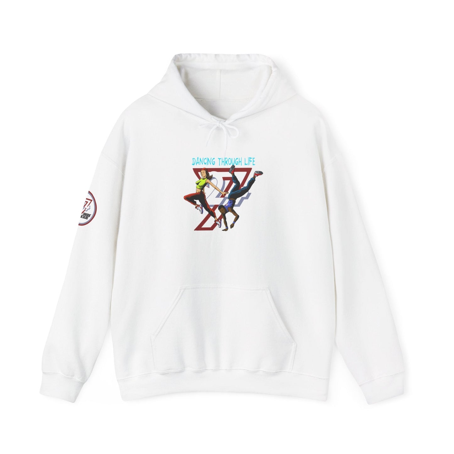 Unique Design Street Dancing Couple Printed Unisex custom Hoodie white