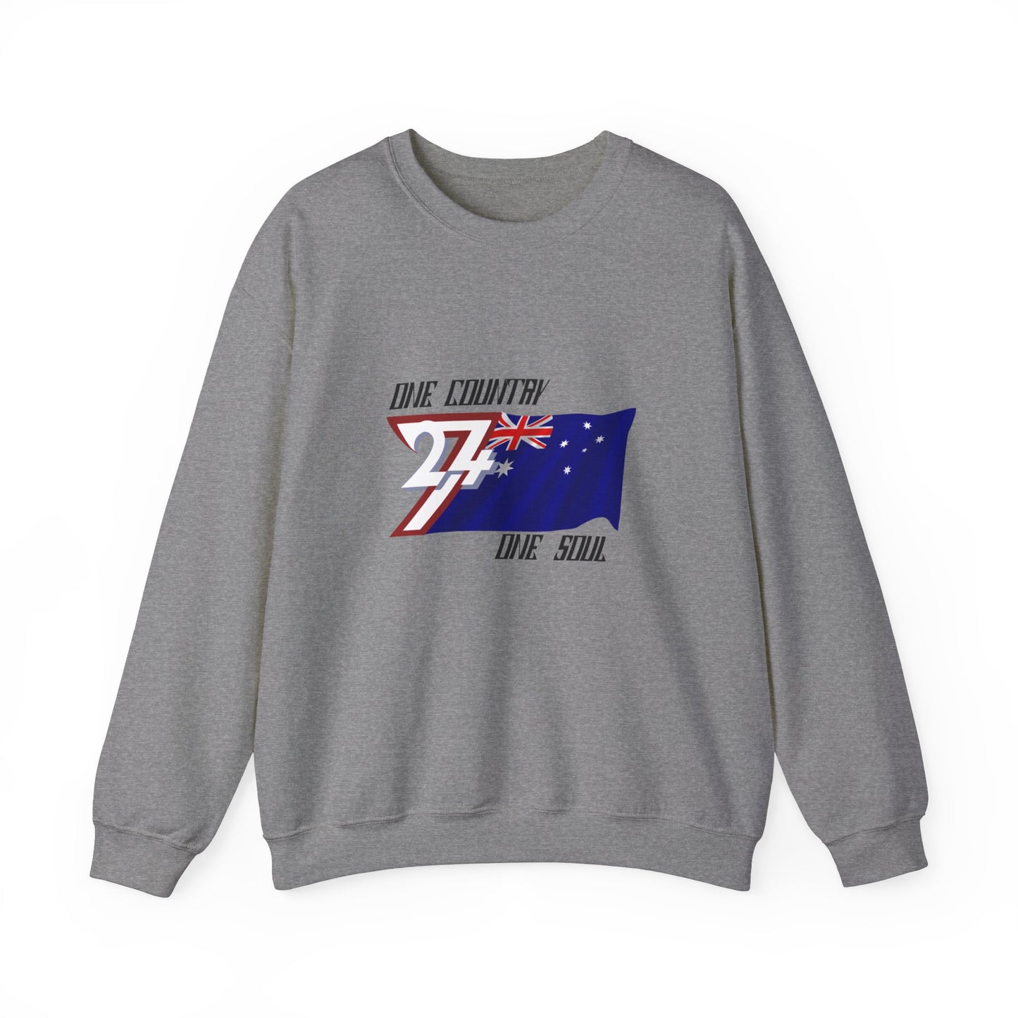 Crew neck Sweatshirt: Australia Flag fashion by 24/7 Unique Designs graphite heather