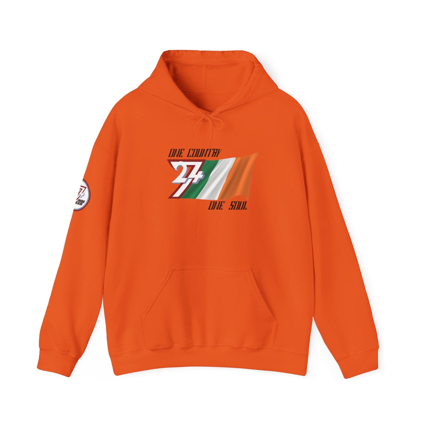 Unique Design 24/7 Ireland Flag Printed Unisex custom Hoodie orange