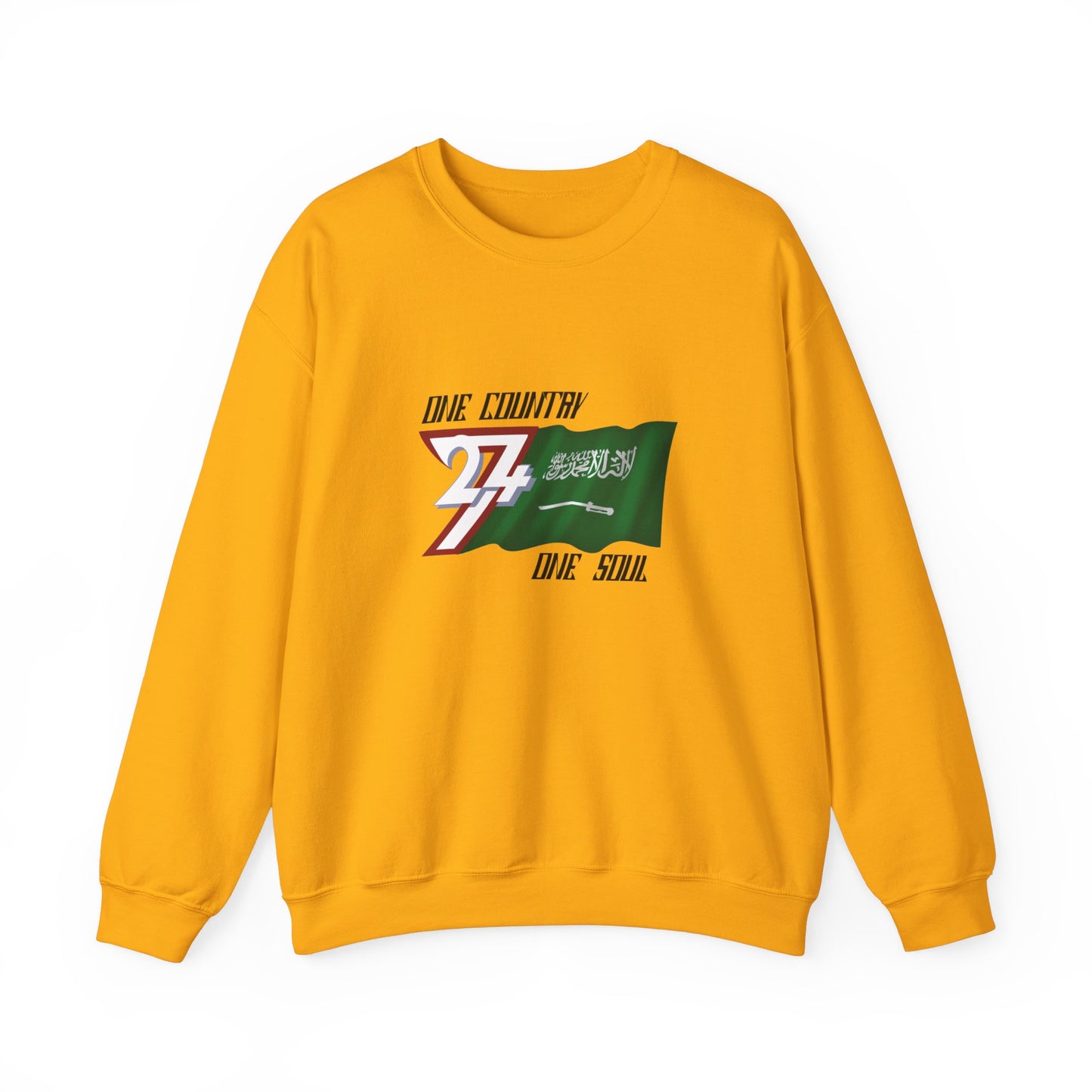 Unique Design 24/7 Saudi Arabia Flag sweatshirt gold