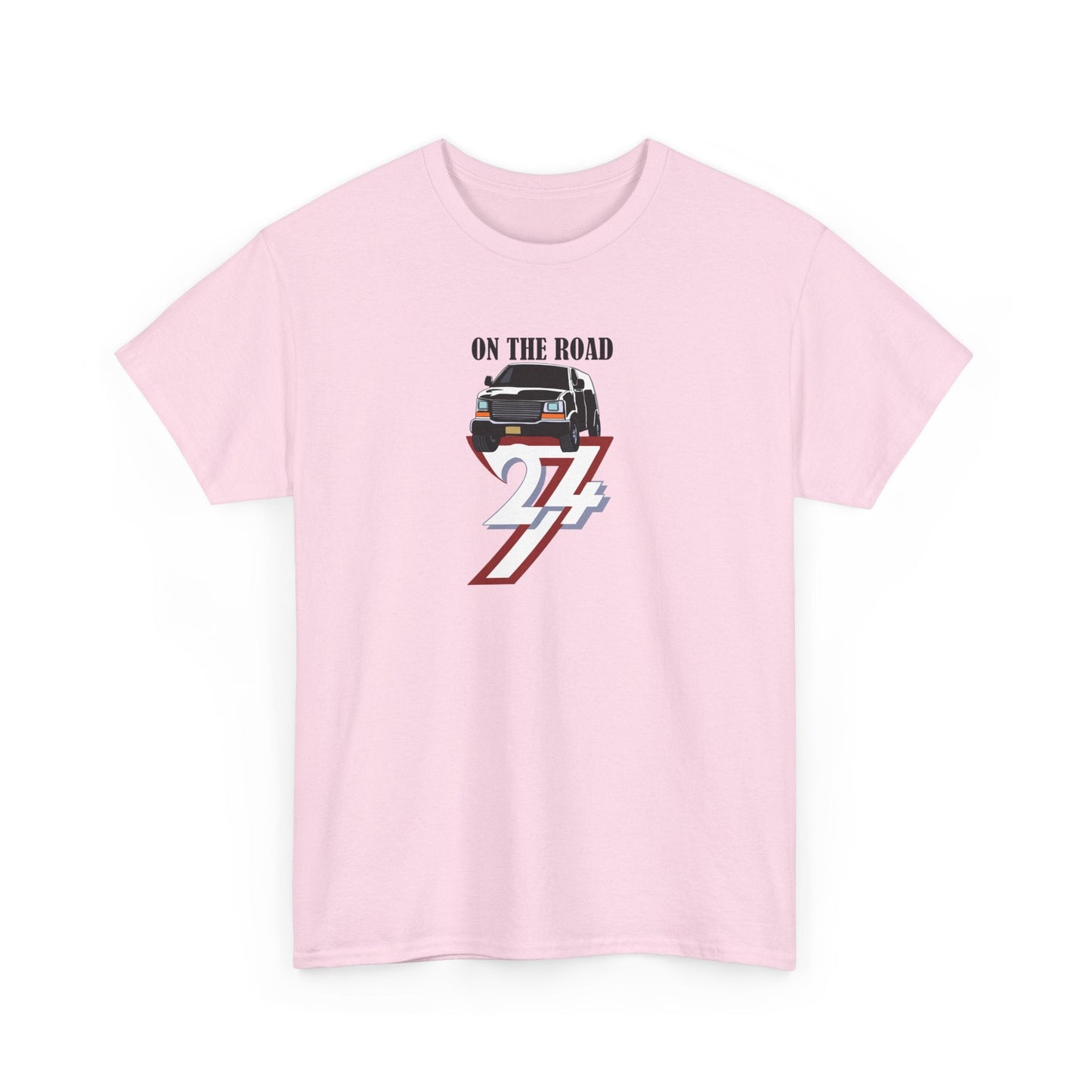 Unique Design On The Road Van unisex custom T-shirt light pink