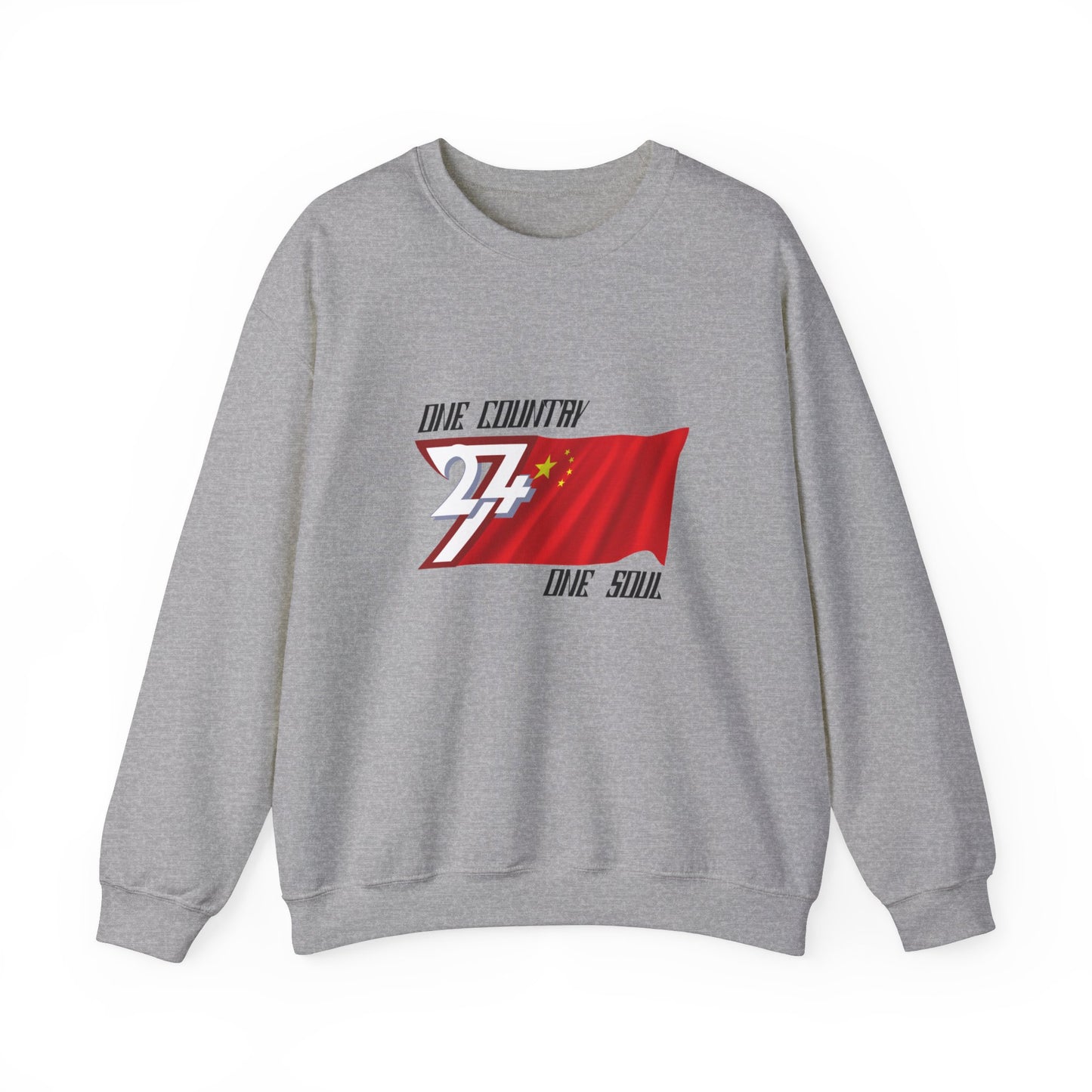 Unique Design China Flag sweatshirt sport grey