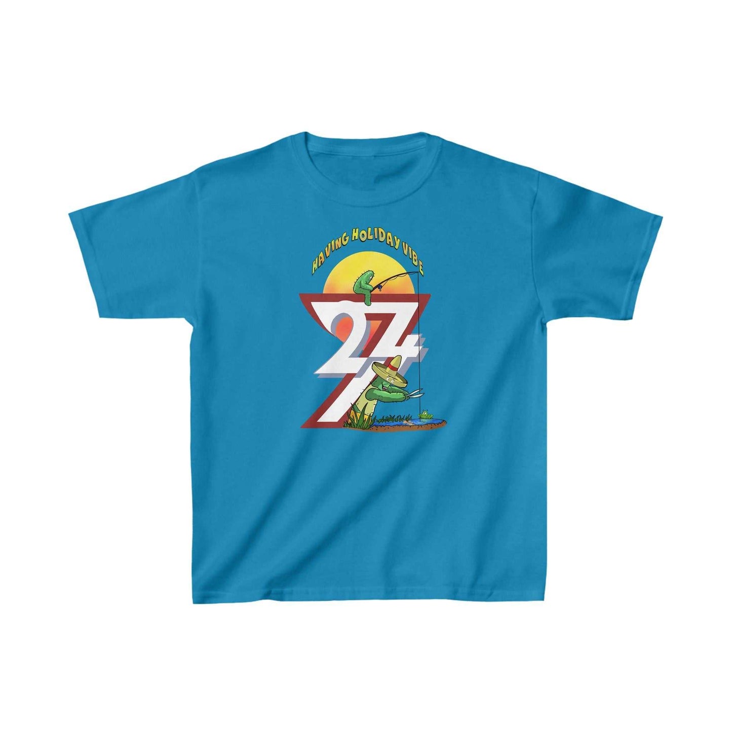 Unique Design Kids fishing  T-shirt Leonando Fishing tropical