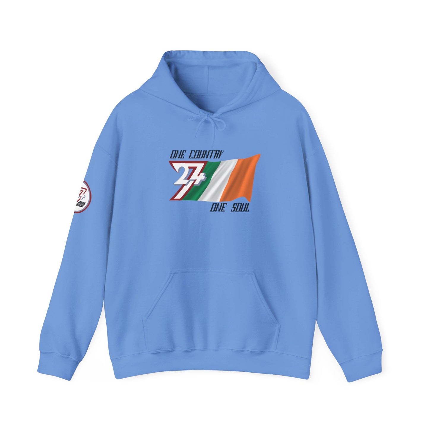 Unique Design 24/7 Ireland Flag Printed Unisex custom Hoodie carolina blue