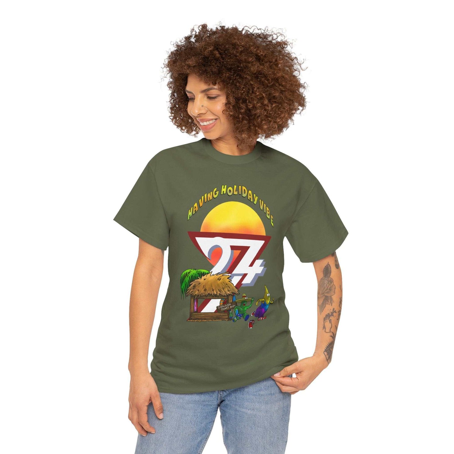 Unique Design Leonando Banana Boat Hire custom T-shirt  military green