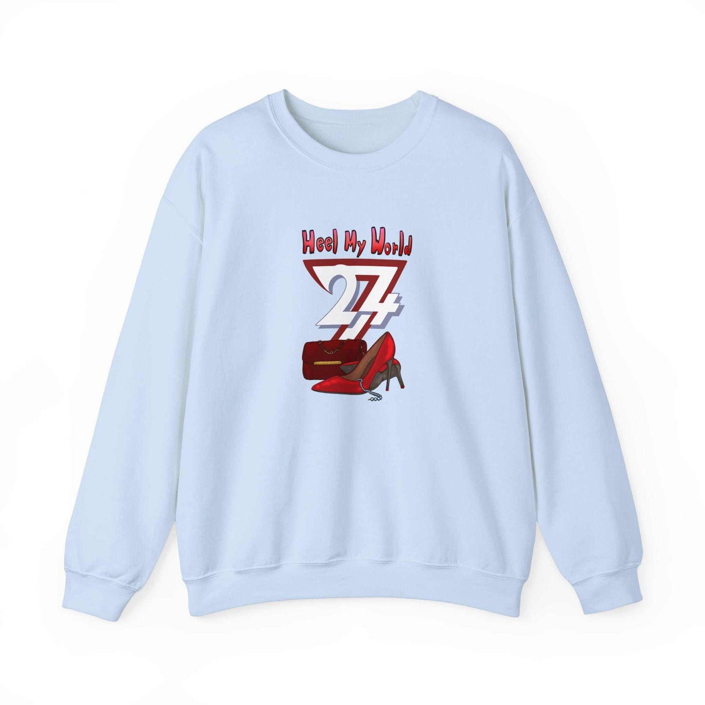 Unique Design Heel My World Heavy Blend™ Crewneck Sweatshirt light blue