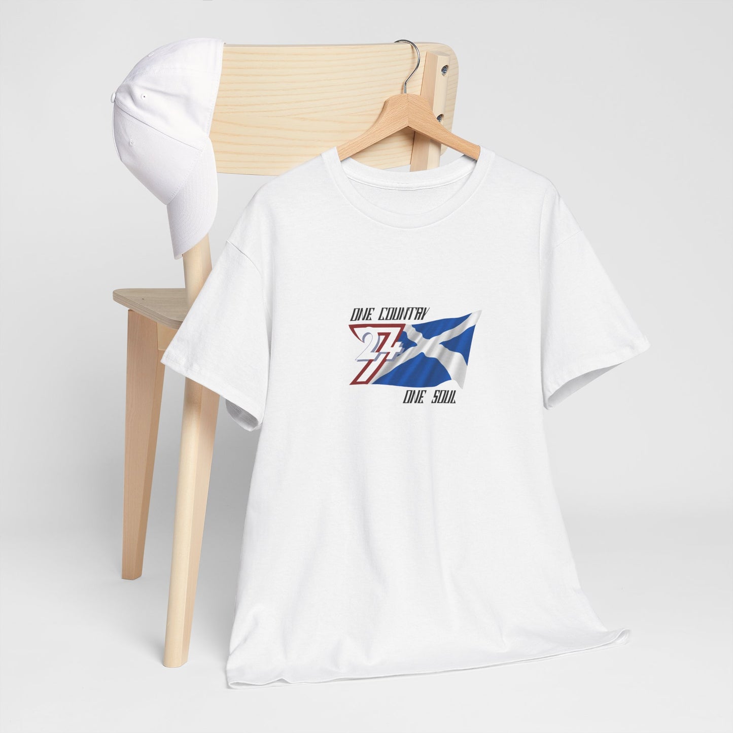 Unique Design 24/7 Scotland Flag Printed Unisex custom T-shirt white