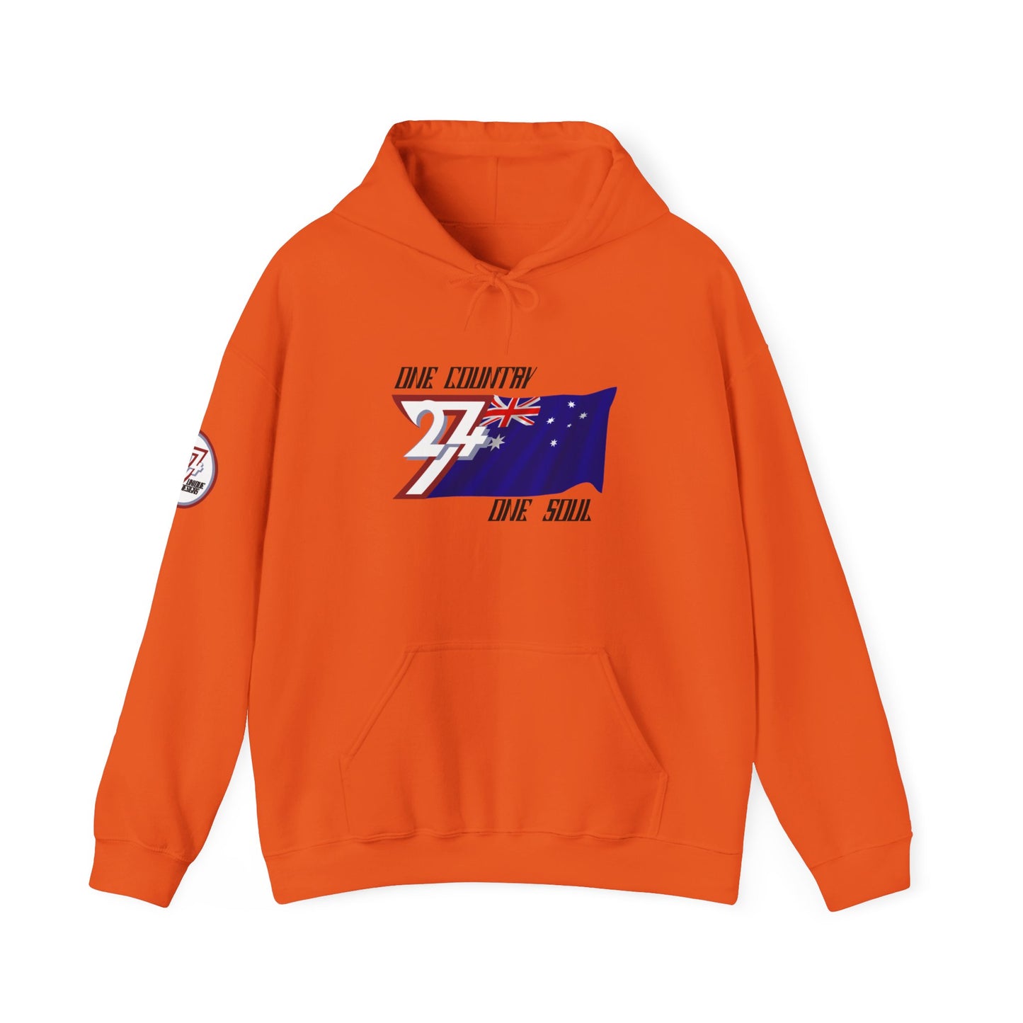 Unique Design 24/7 Australia Flag Printed Unisex custom Hoodie orange