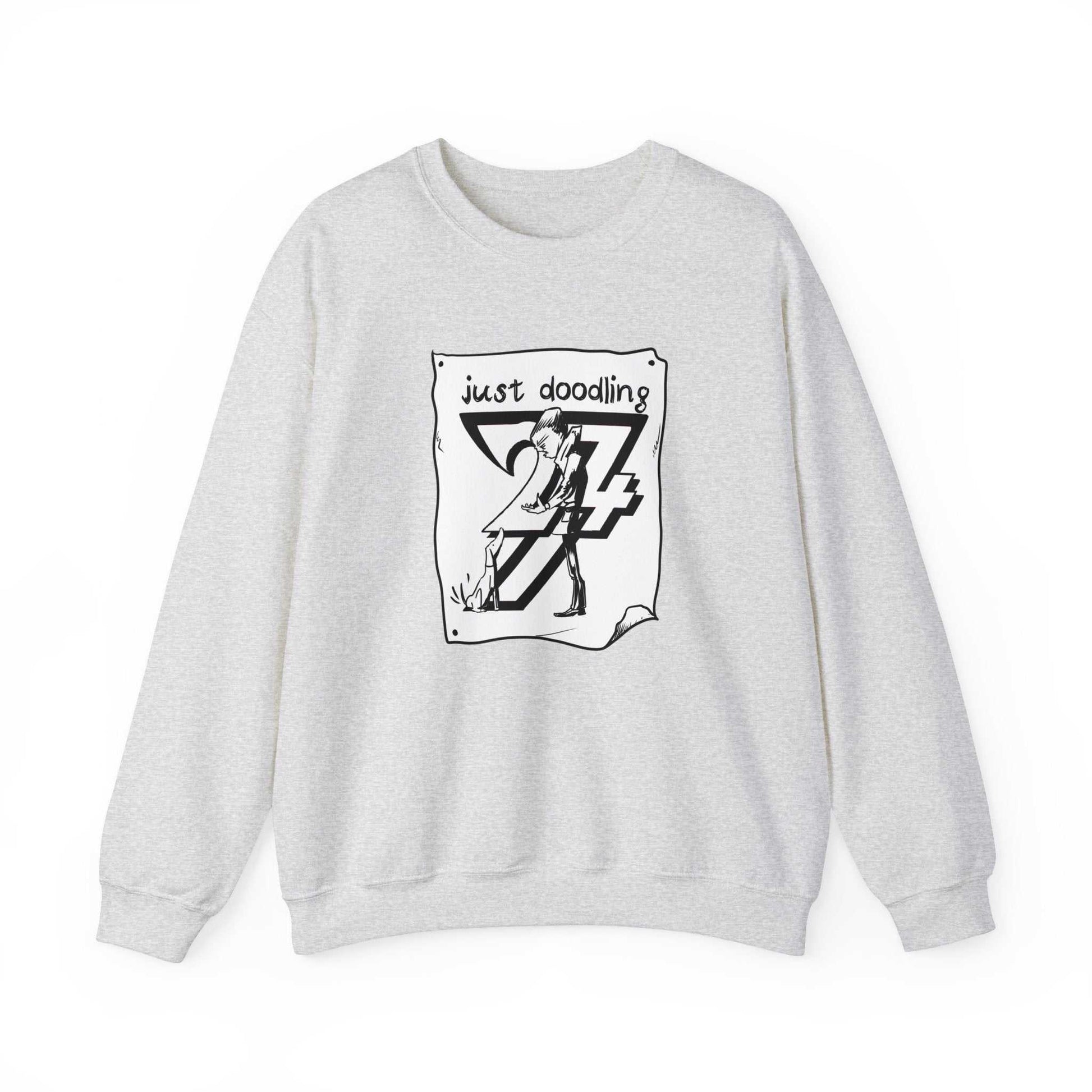 Unique Design Just Doodling Dog Owner Heavy Blend™ Crewneck Sweatshirt ash