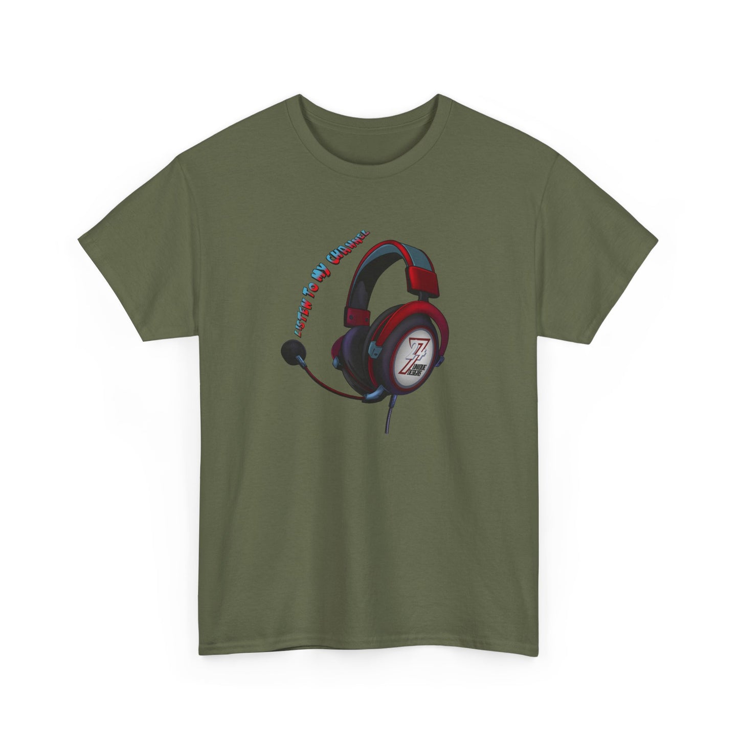 Unique Design 24/7 Headset Illustrated T-shirt Military Green