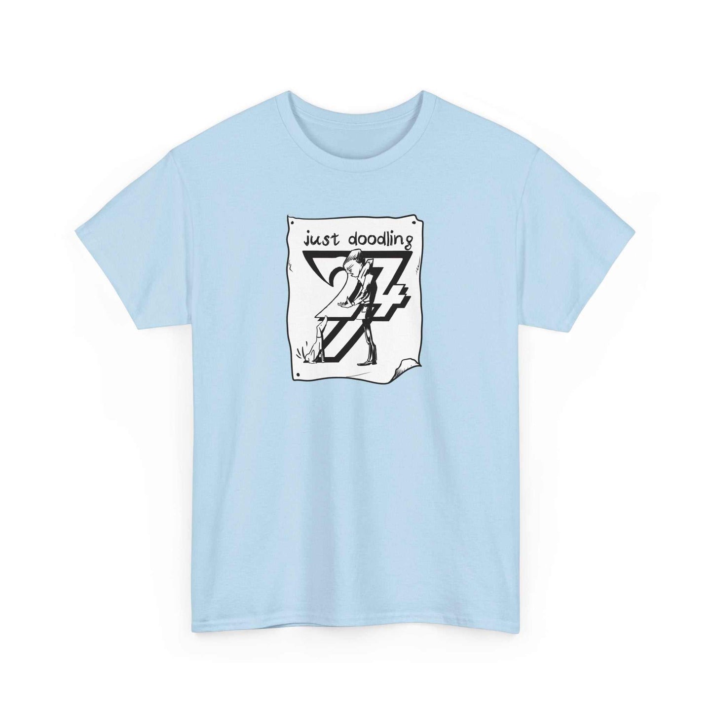 Unique Design Just Doodling Dog Owner Design T-shirt light blue