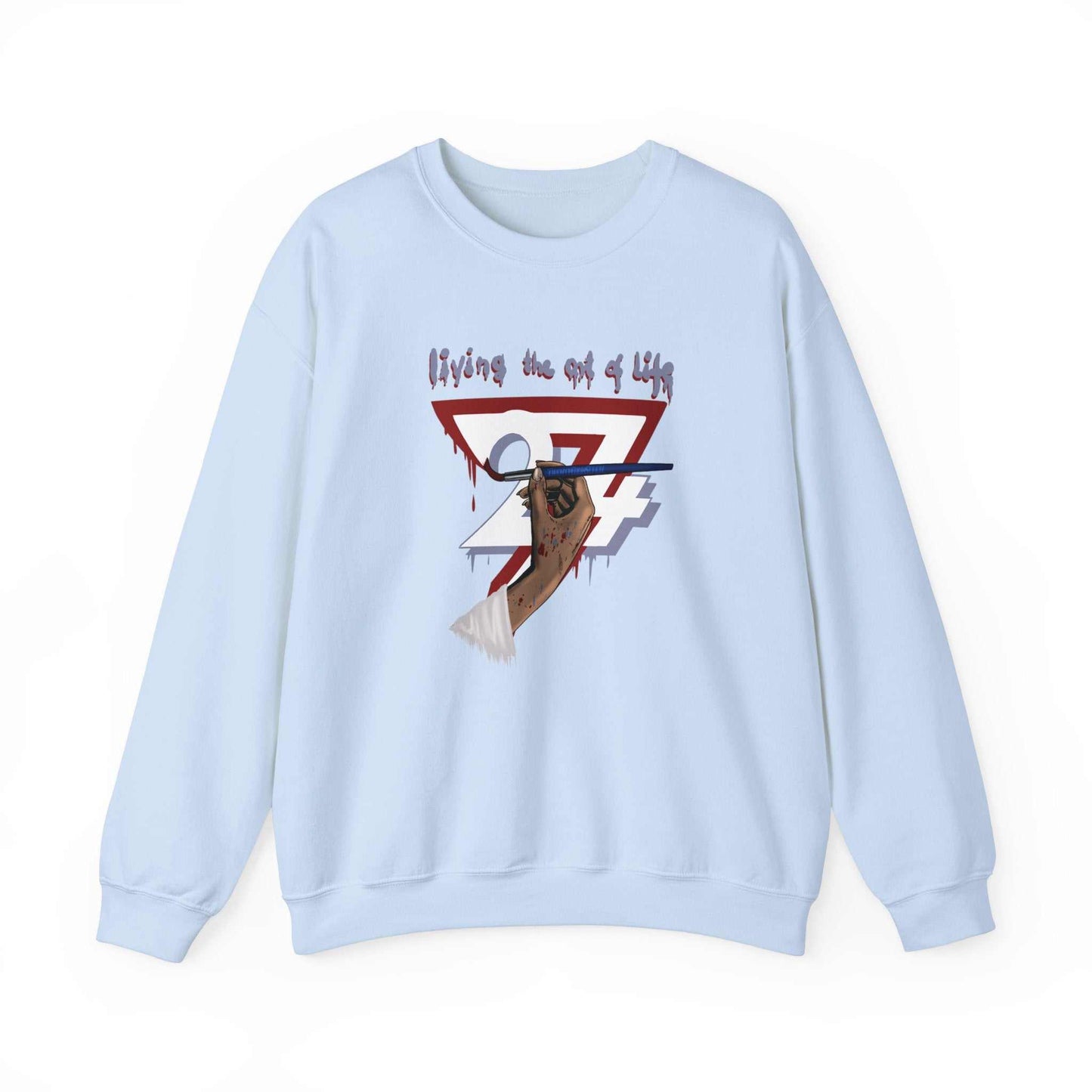 Unique Design The Art of Life Heavy Blend™ Crewneck Sweatshirt light blue