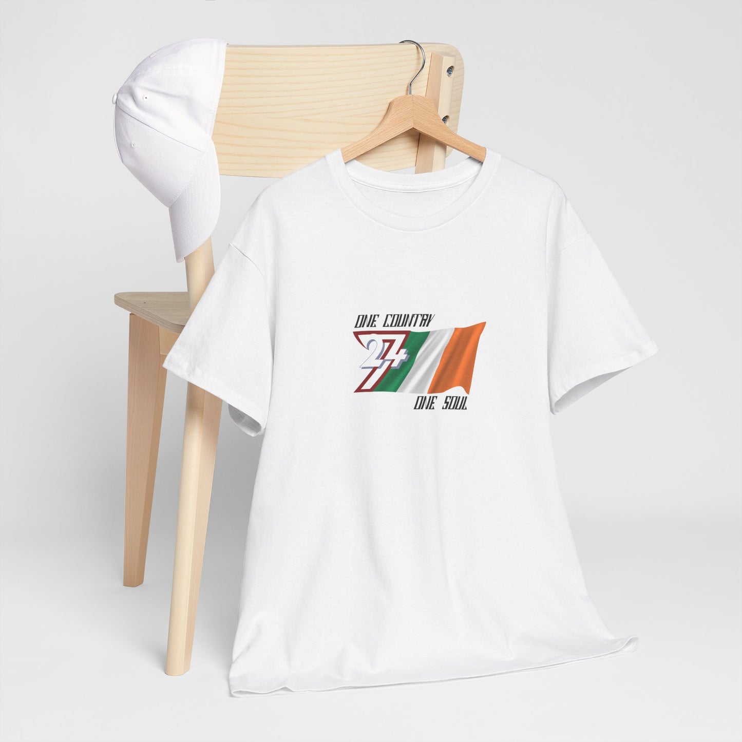 Unique Design 24/7 Ireland Flag Printed Unisex custom T-shirt white