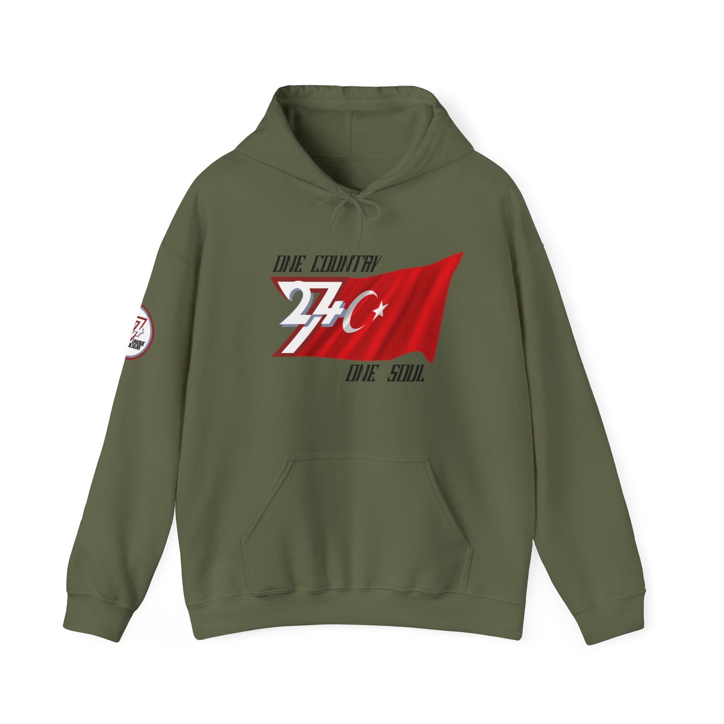 Unique Design Turkey Flag custom hoodie military green