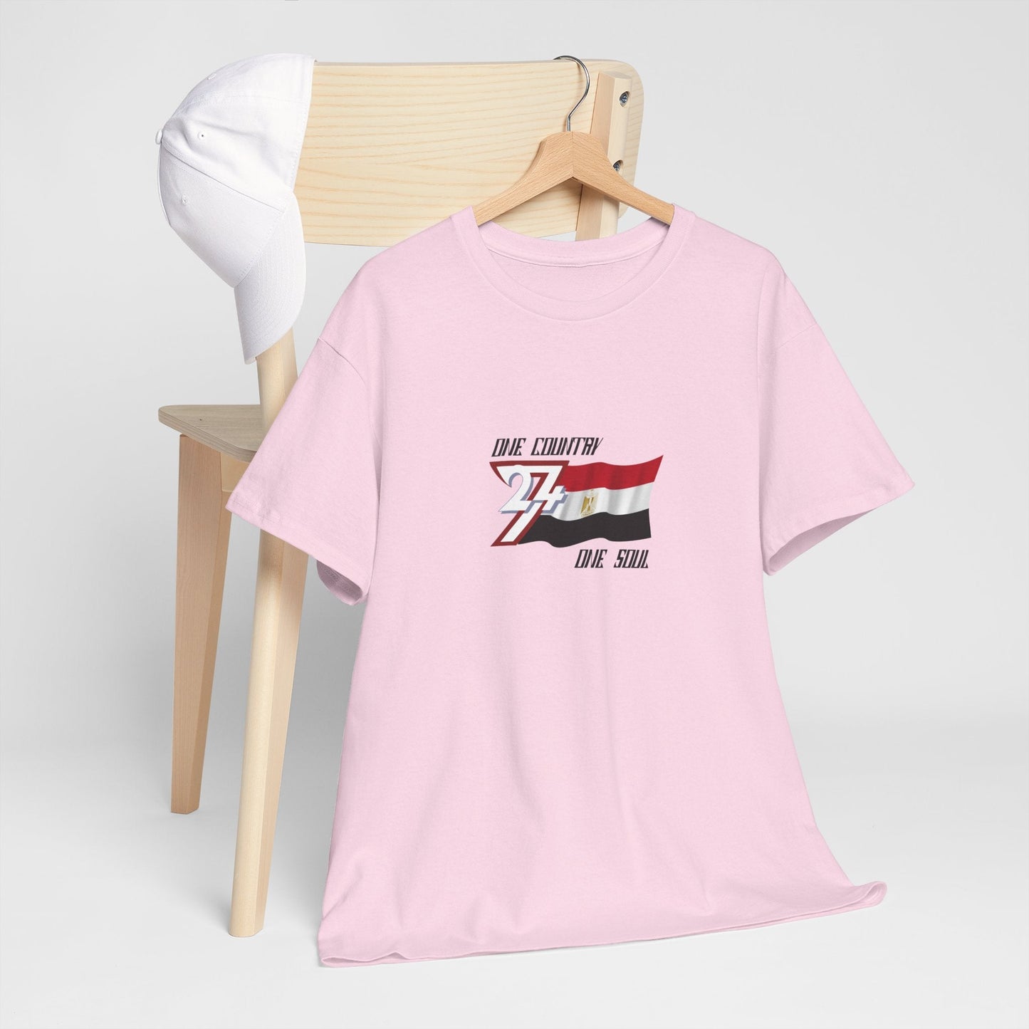 Unique Design Egypt Flag Printed custom T-shirt light pink