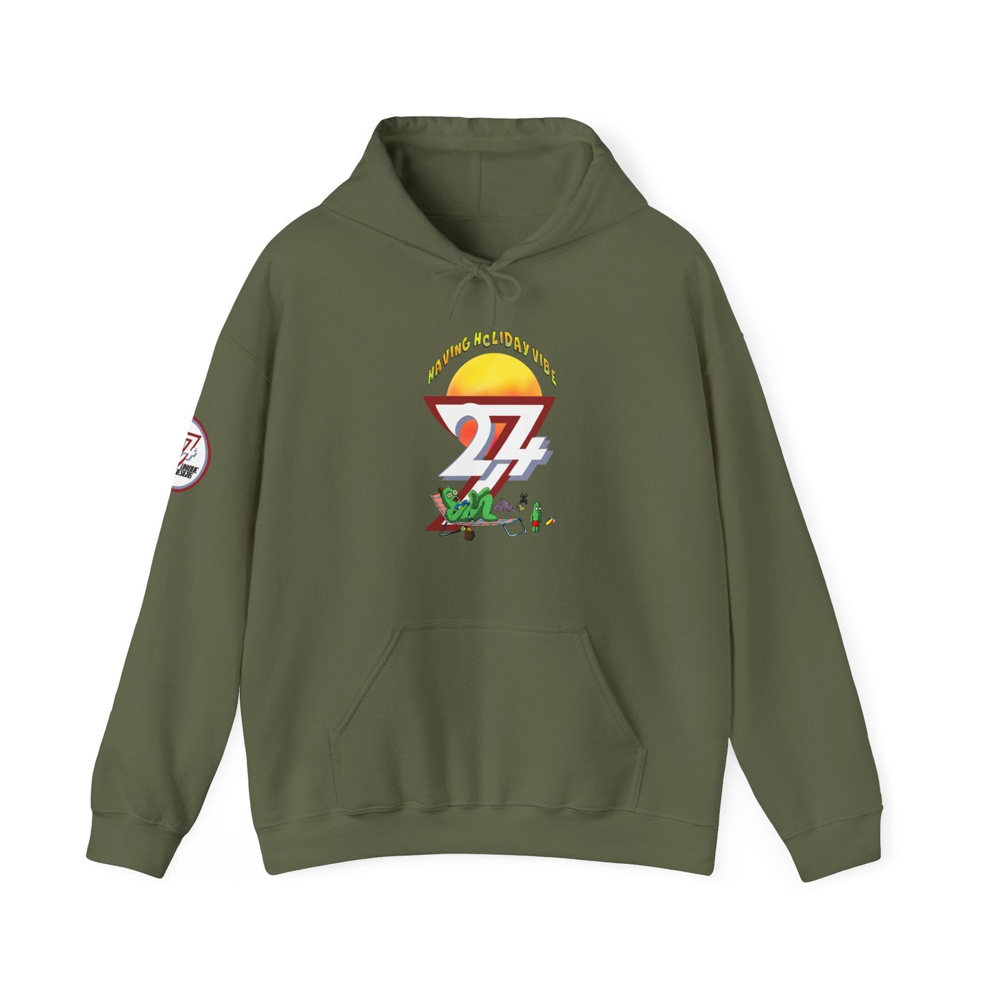 Unique Design Leonando Camping Holiday custom Hoodie military green