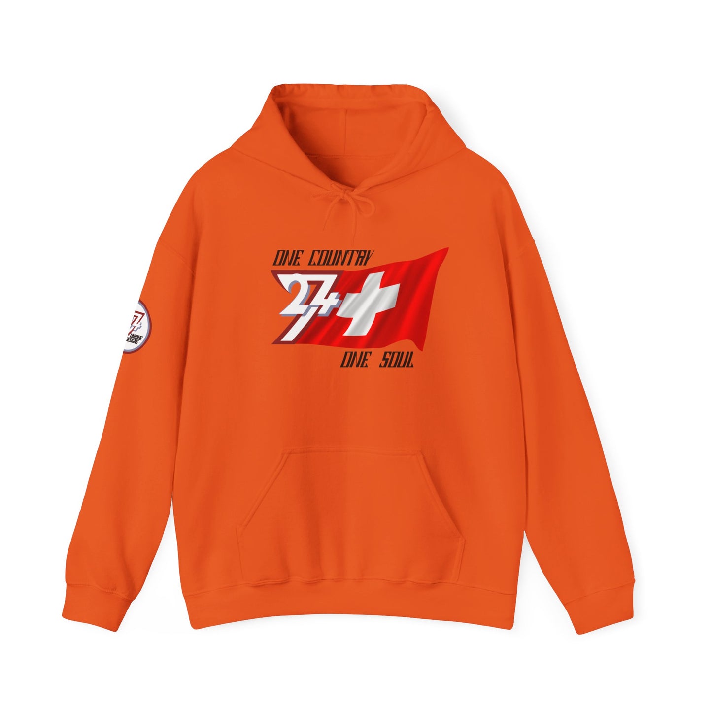 Unique Design Switzerland Flag custom hoodie orange