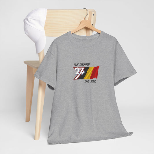 Unique Design Belgium Flag Printed custom T-shirt sport grey