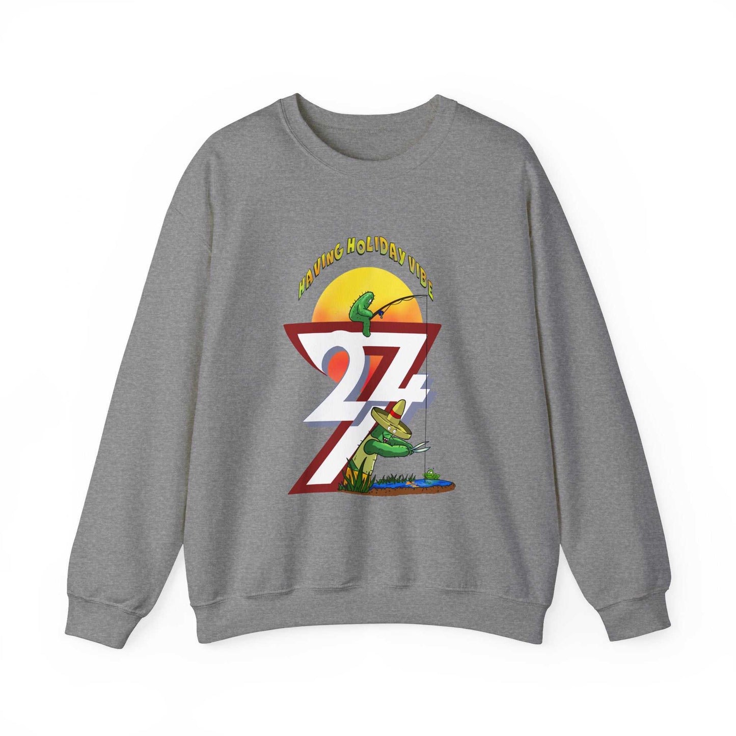 Unique Design Leonando and Littleando Fishing Heavy Blend™ Crewneck Sweatshirt heather