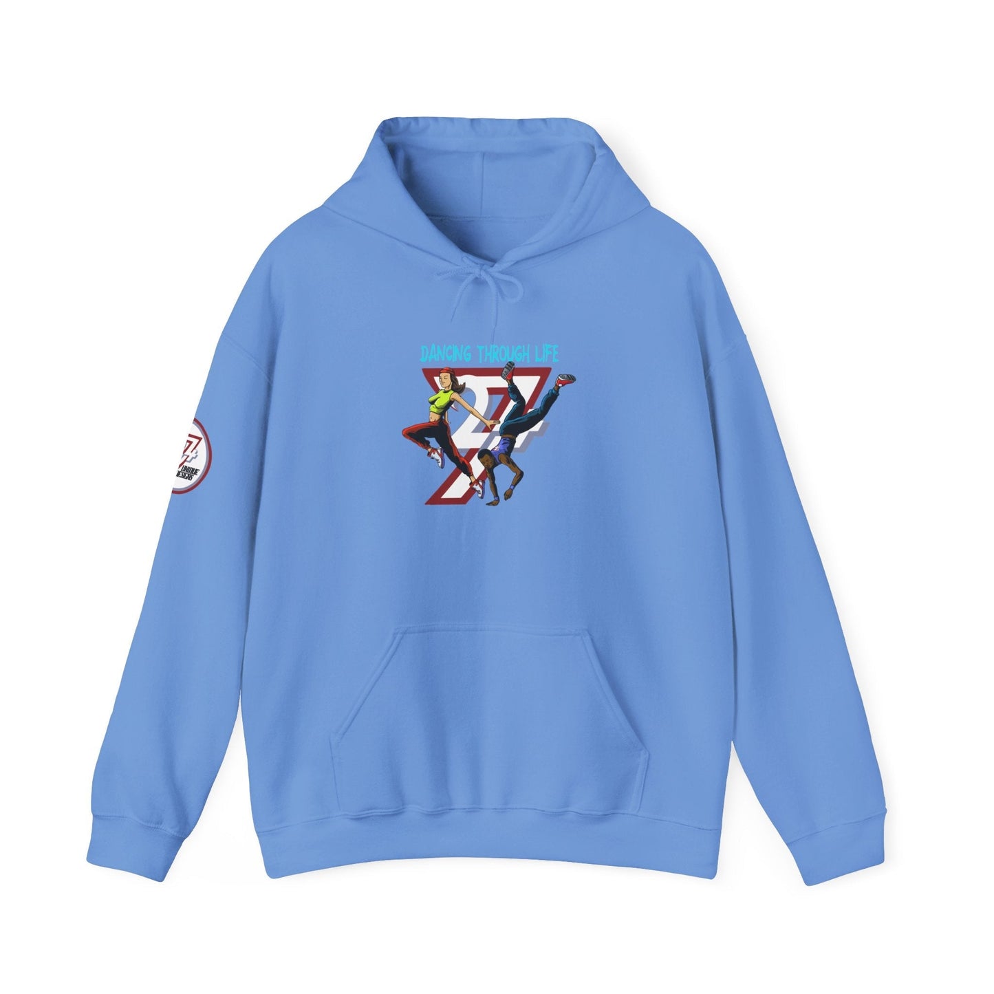 Unique Design Street Dancing Couple Printed Unisex custom Hoodie light blue