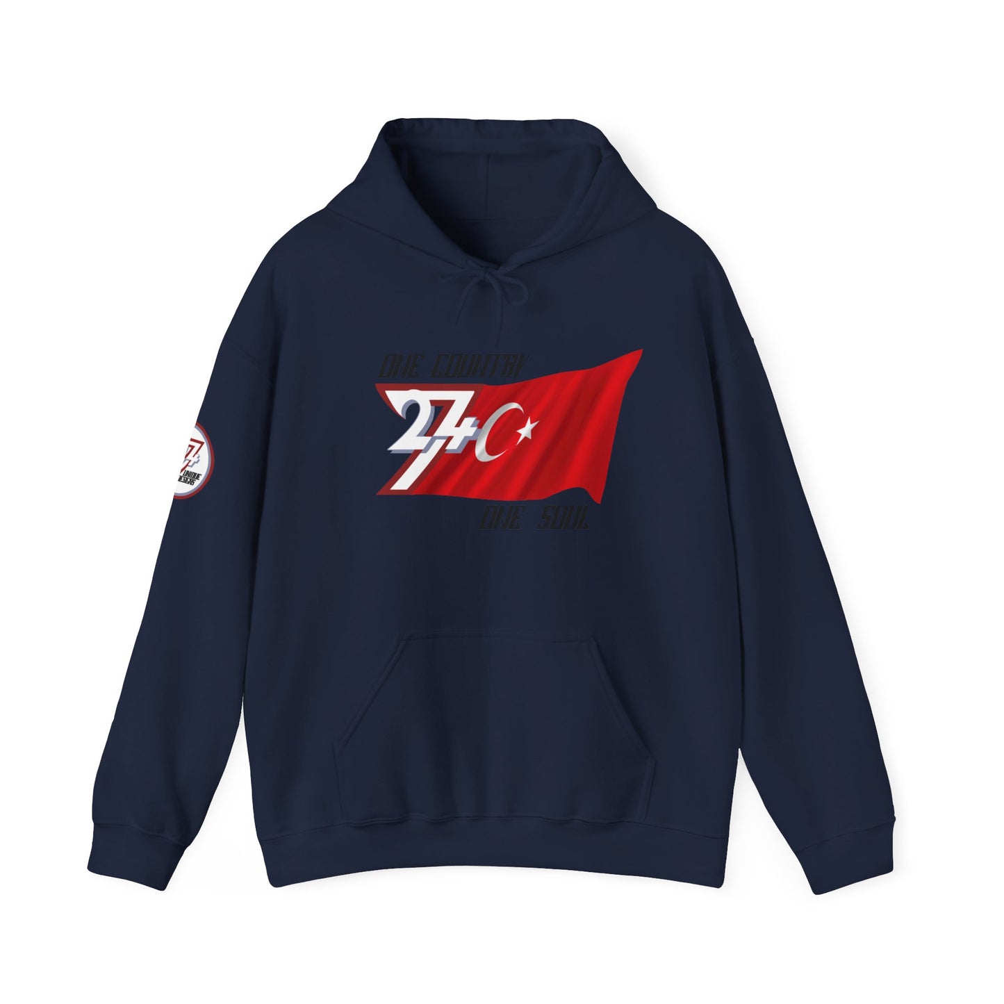 Unique Design Turkey Flag custom hoodie navy