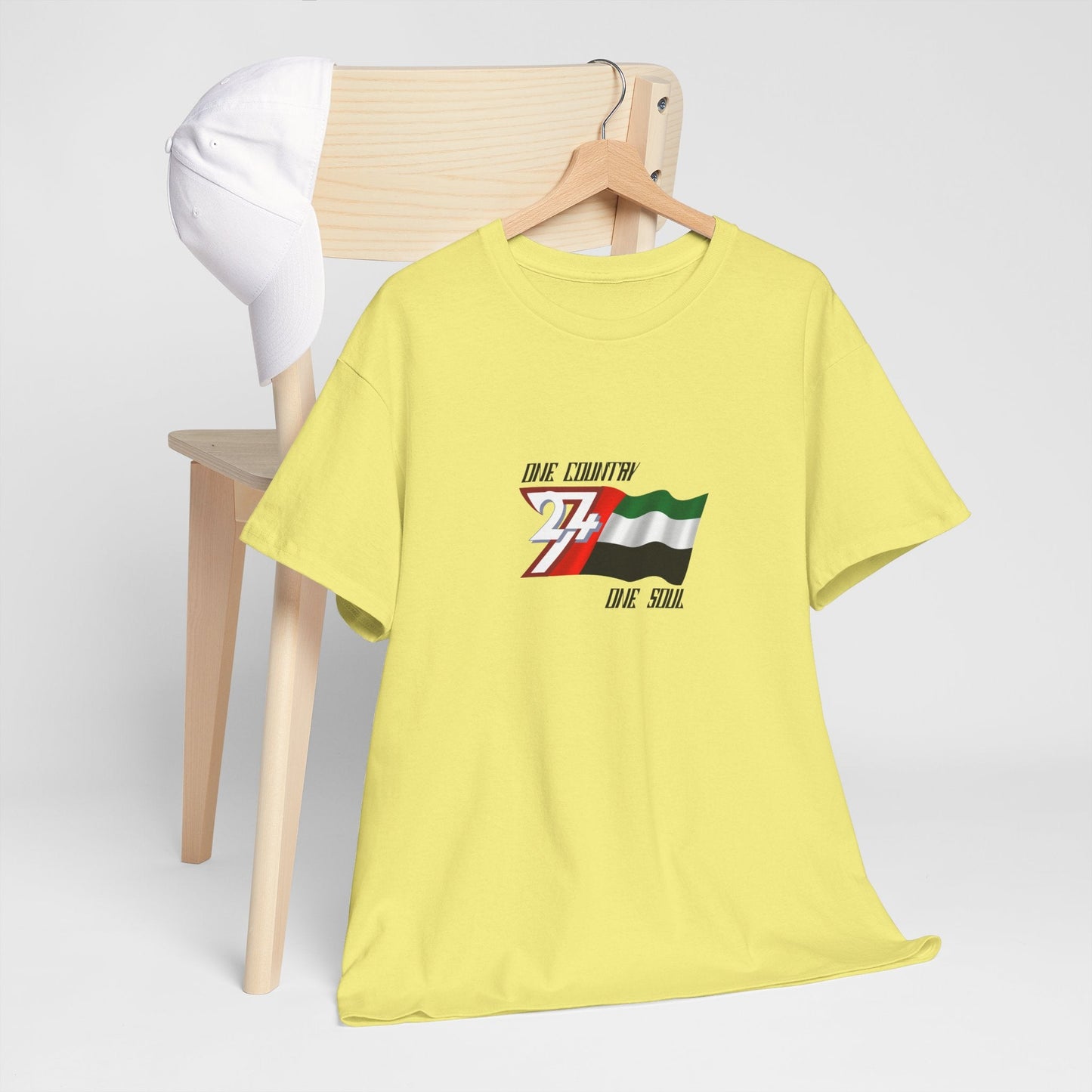 Unique Design United Arab Emirates Flag Printed custom T-shirt corn silk