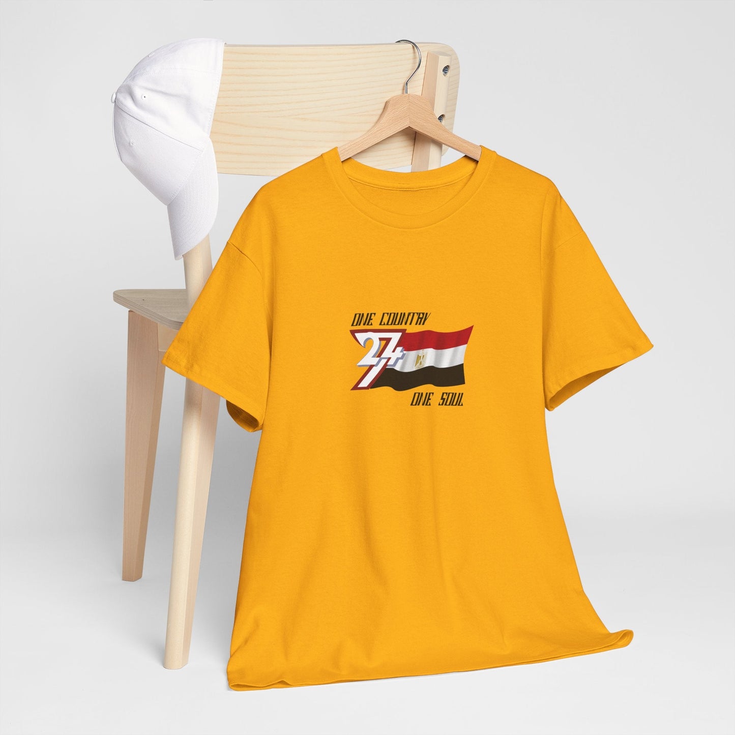 Unique Design Egypt Flag Printed custom T-shirt gold