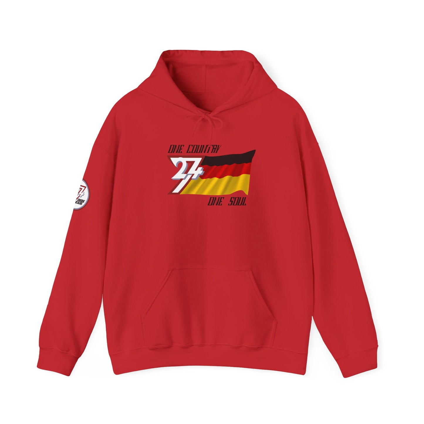 Unique Design 24/7 Germany Flag Printed Unisex custom Hoodie red