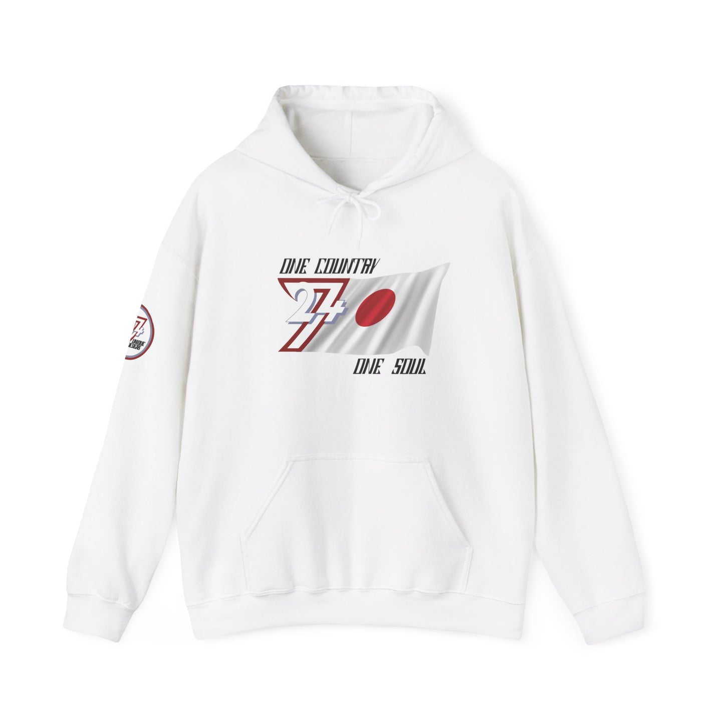 Unique Design 24/7 Japan Flag Printed Unisex custom Hoodie white