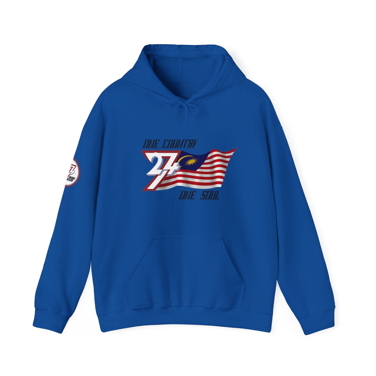 Unique Design 24/7 Malaysia Flag Printed Unisex custom Hoodie royal